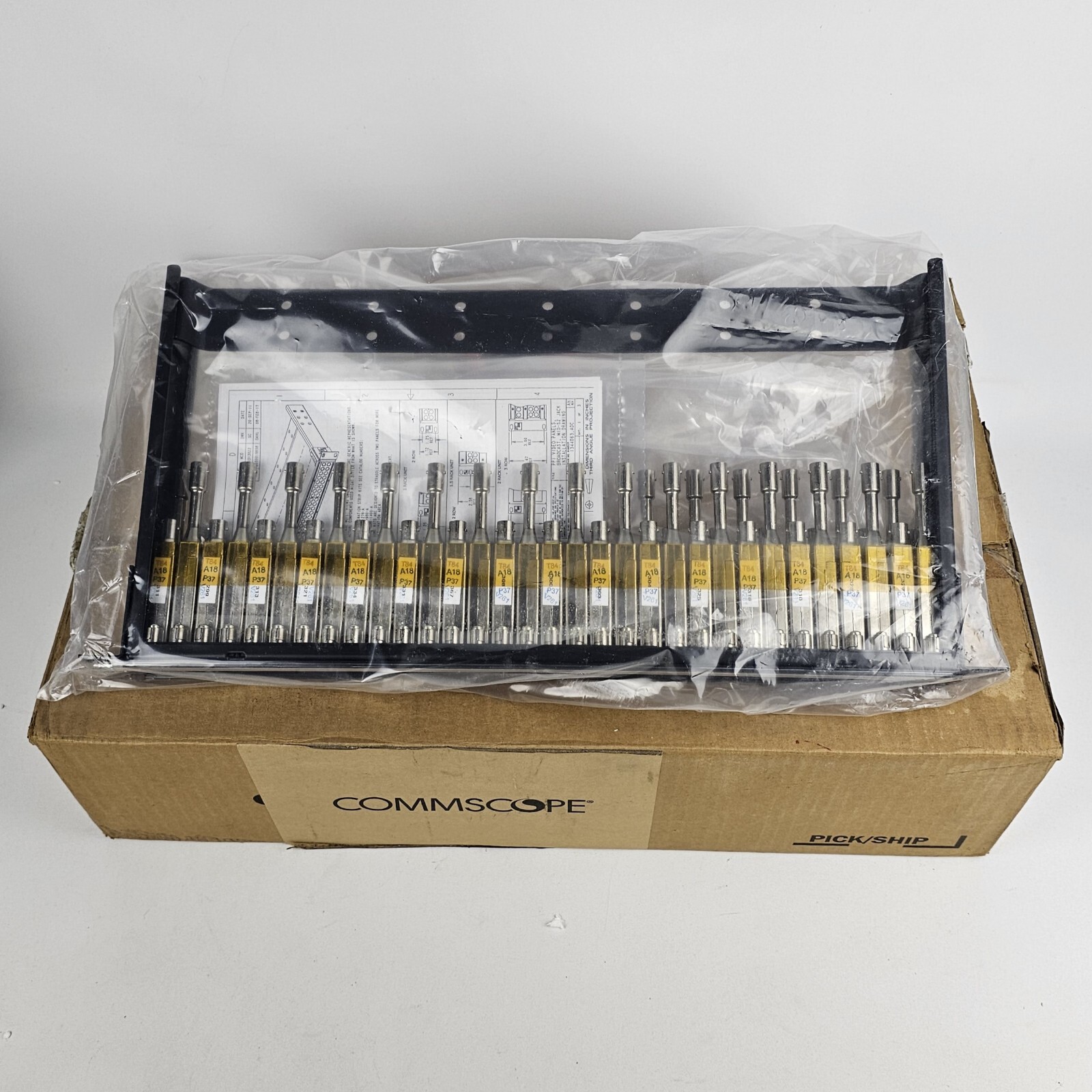 NEW ADC/Commscope 1RU 2x32 Midsize Video Normalled Patch Bay, PP11232-MVJT-BK