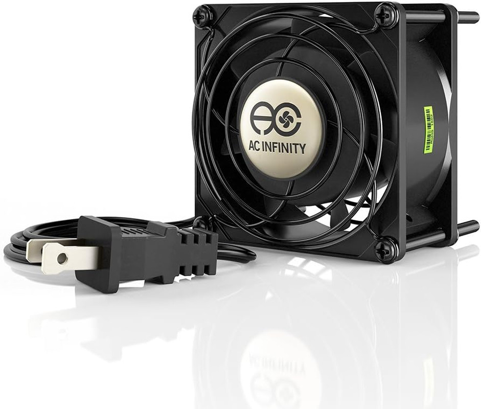 AC Infinity AXIAL 8038, Quiet Muffin Fan, 120V AC 80mm x 38mm Low Speed,
