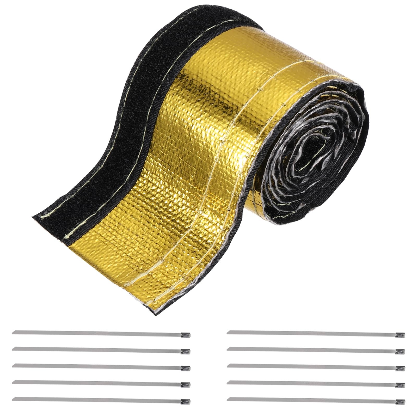 Heat Shroud Sleeve Aluminized Gold Sleeving 12mm 1/2 Inch x 100cm 3.3FT Heat ...