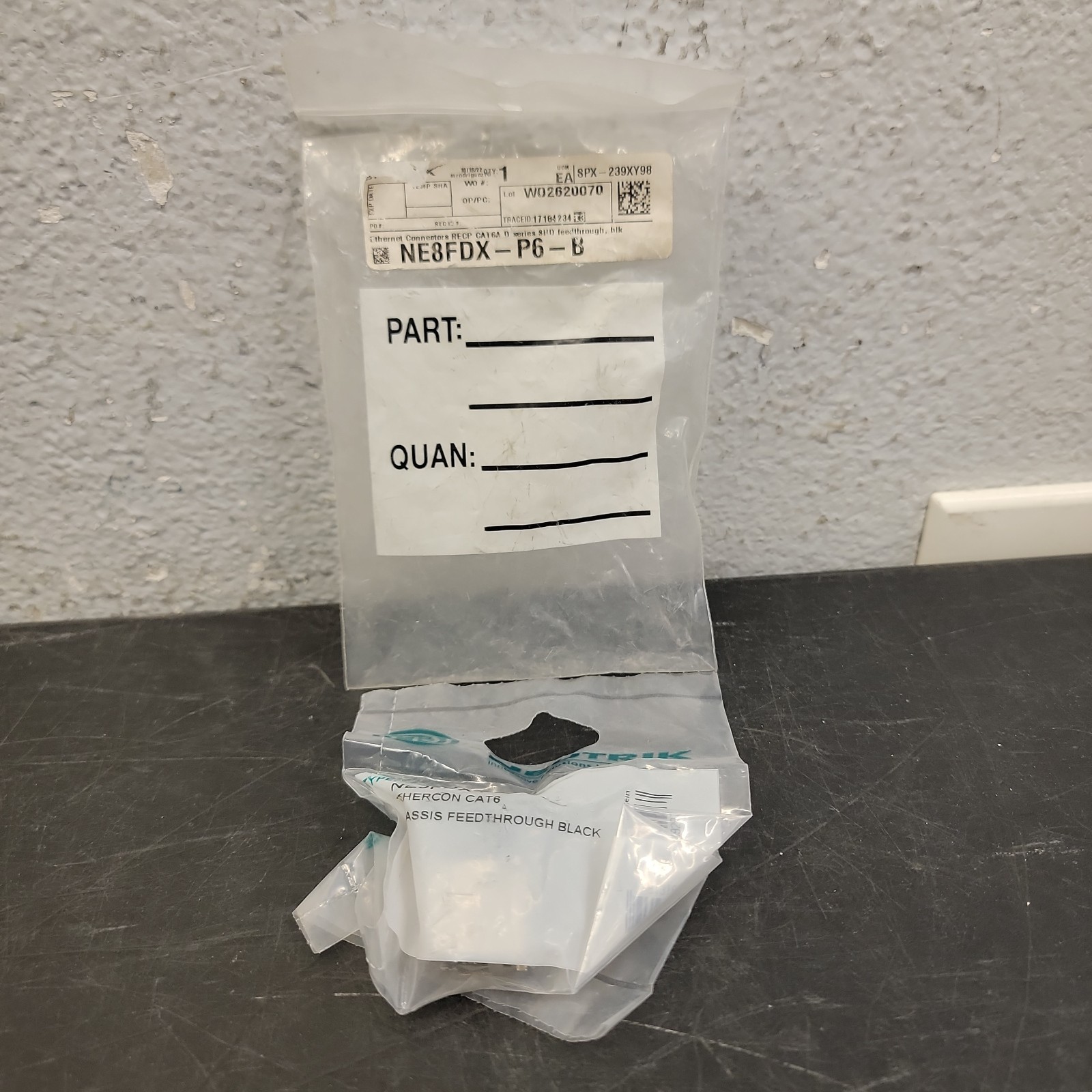 Neutrik NE8FDX-P6-B CAT6A etherCON Ethernet Pass Through Panel Connector Black