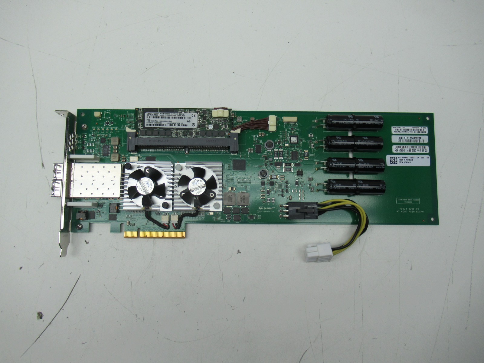 Dell 0F4YMD Dual Port 8Gb SFP+ Intelligent Cache Adapter Card