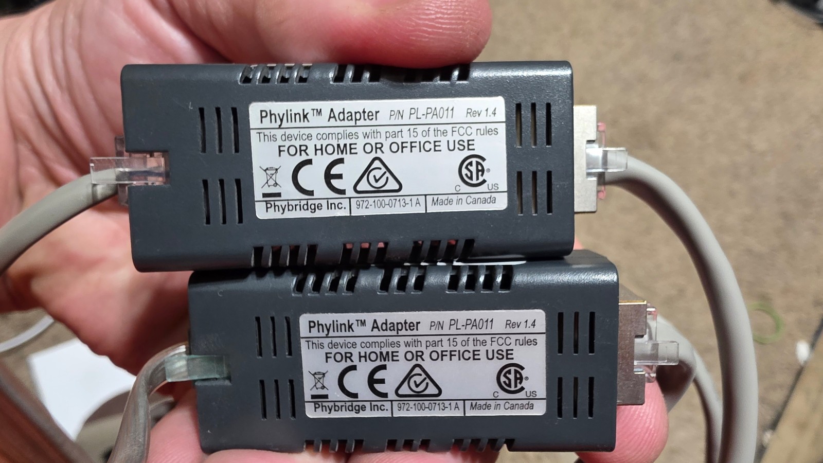 2 x Phylink Adapter 10Mb/S LAN Media Convert RJ11 to RJ45 PL-PA011 Pre-owned