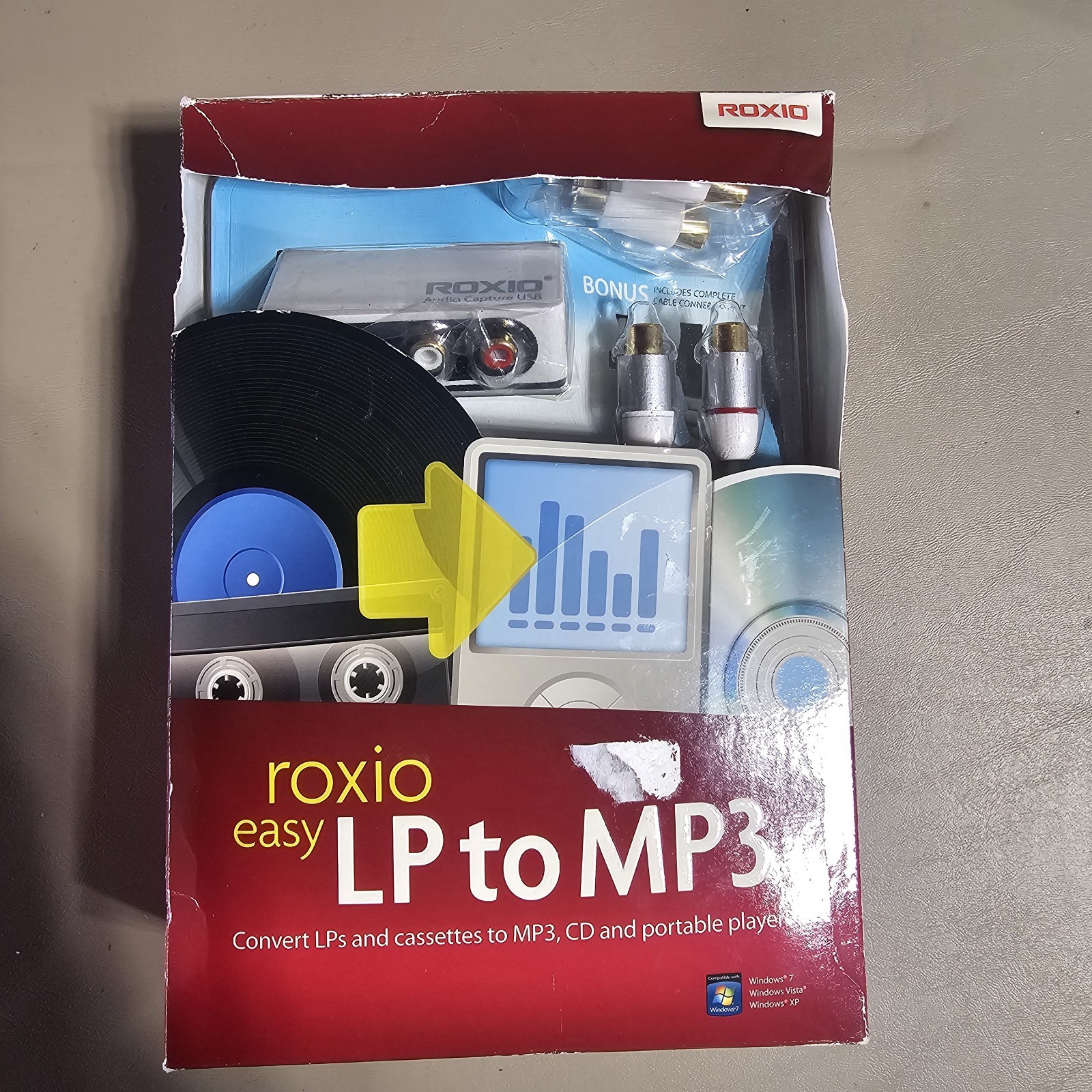 Roxio Easy LP to MP3 Convert LPS & Cassettes to MP3 New Worn Box