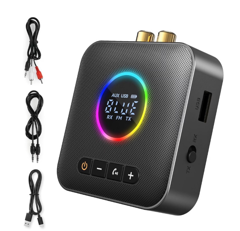 Adaptador Bluetooth 5.4 2 en 1 Transmisor Receptor HiFi RCA 3,5mm TV Coche