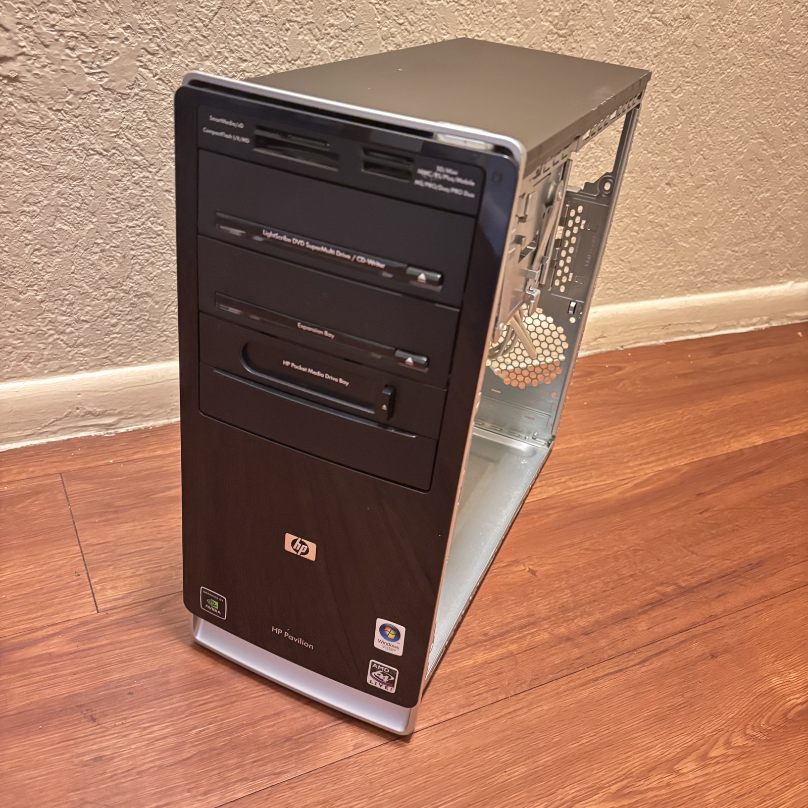HP Pavilion a6200n Desktop PC Empty Case Chassis w/ DVD LightScribe Drive & Card