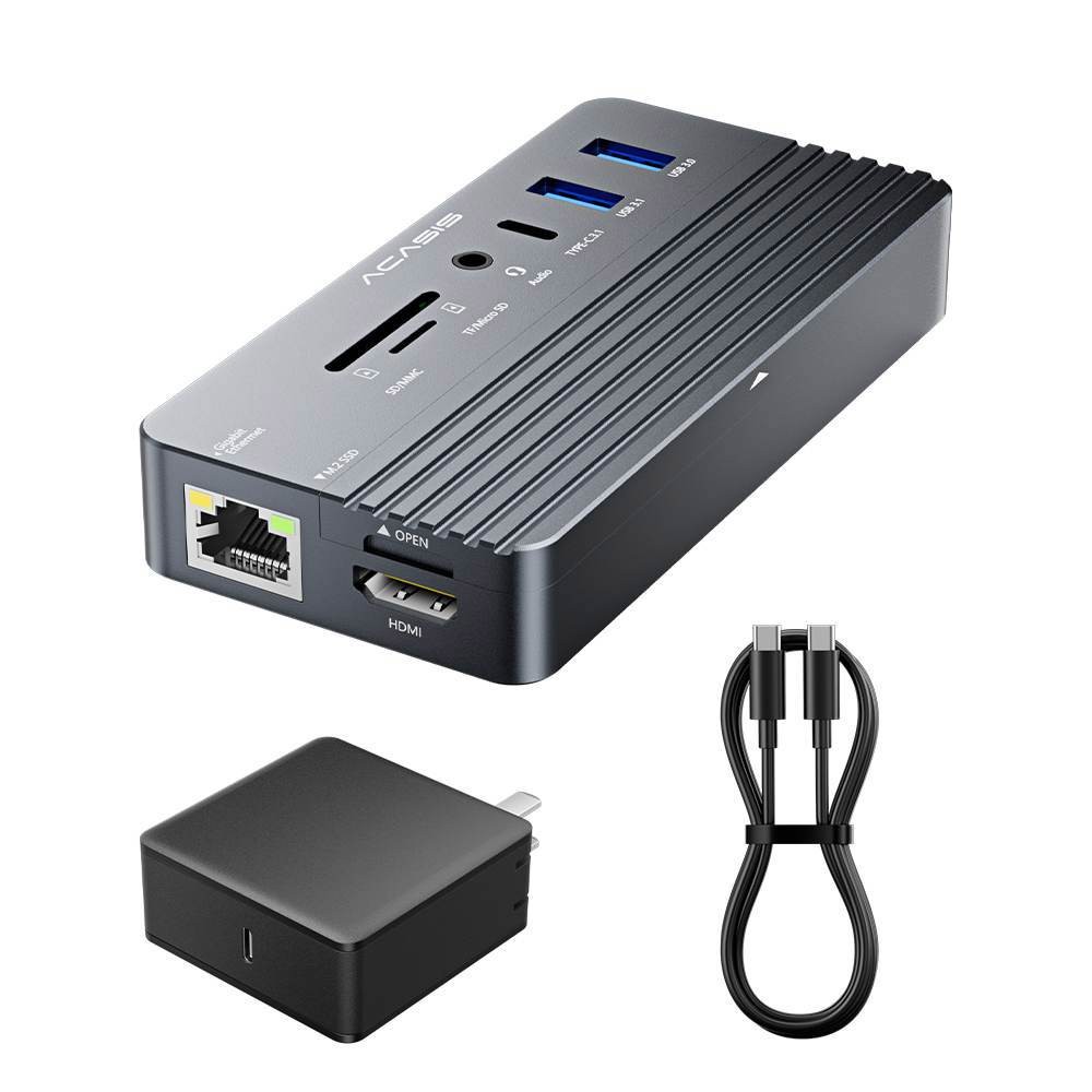 Acasis Swappable High-Speed SSD Storage & 10-In-1 Docking Station 4K@60Hz HDMI