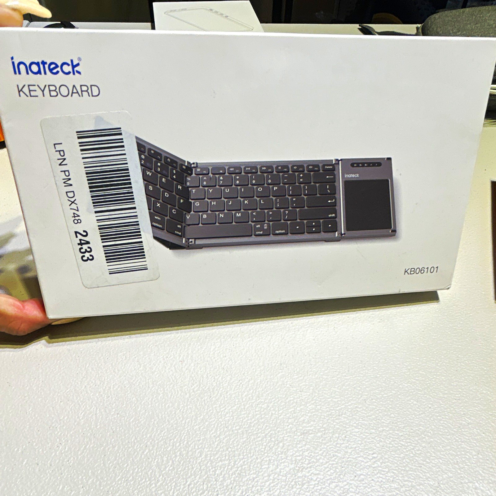 Inateck KB06101 Foldable Bluetooth Keyboard w/ Touchpad, Steel Gray