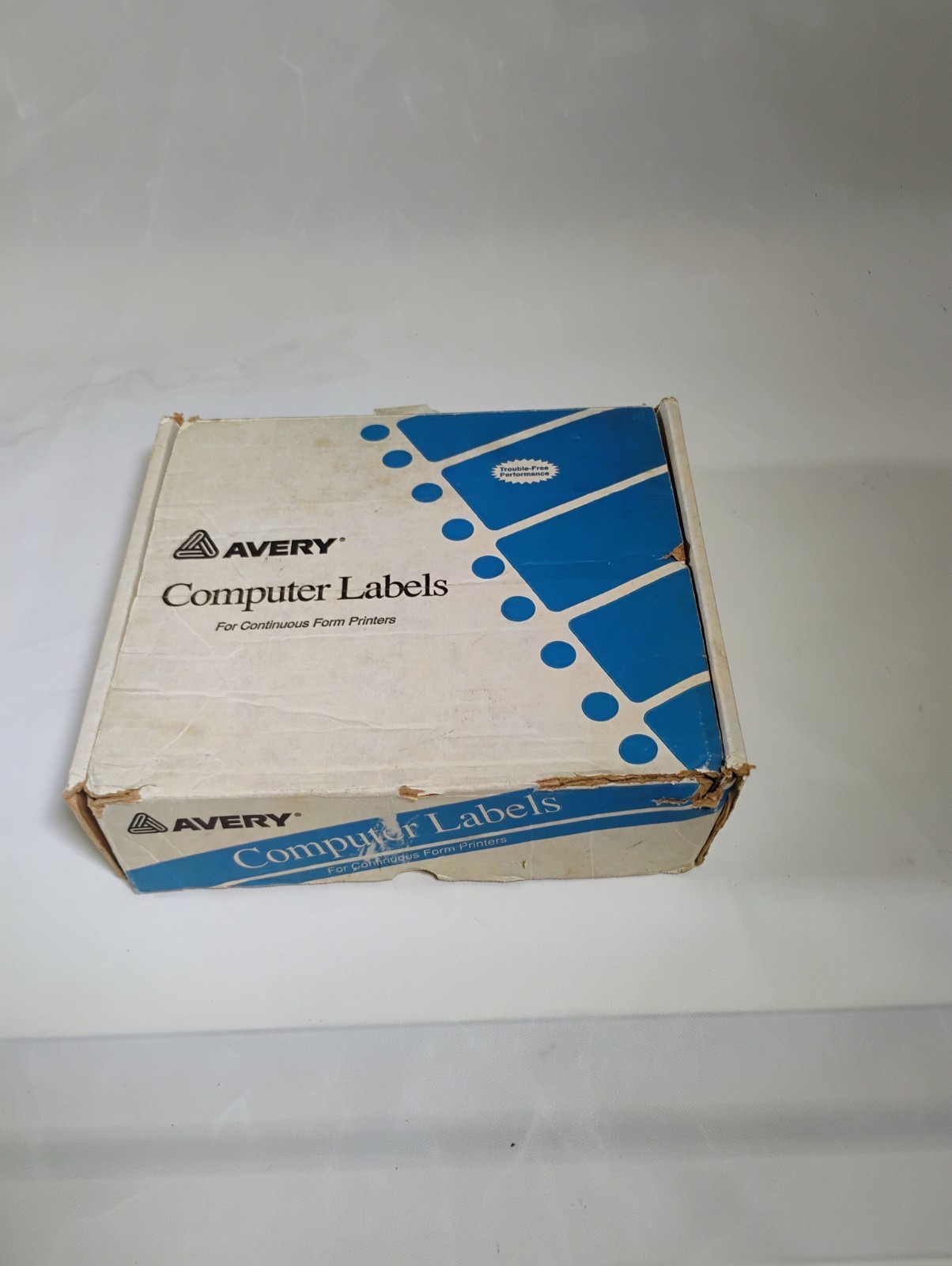 Vintage Avery Computer Labels 3.5" x 5/16 4013 Continuous Feed Dot Matrix 