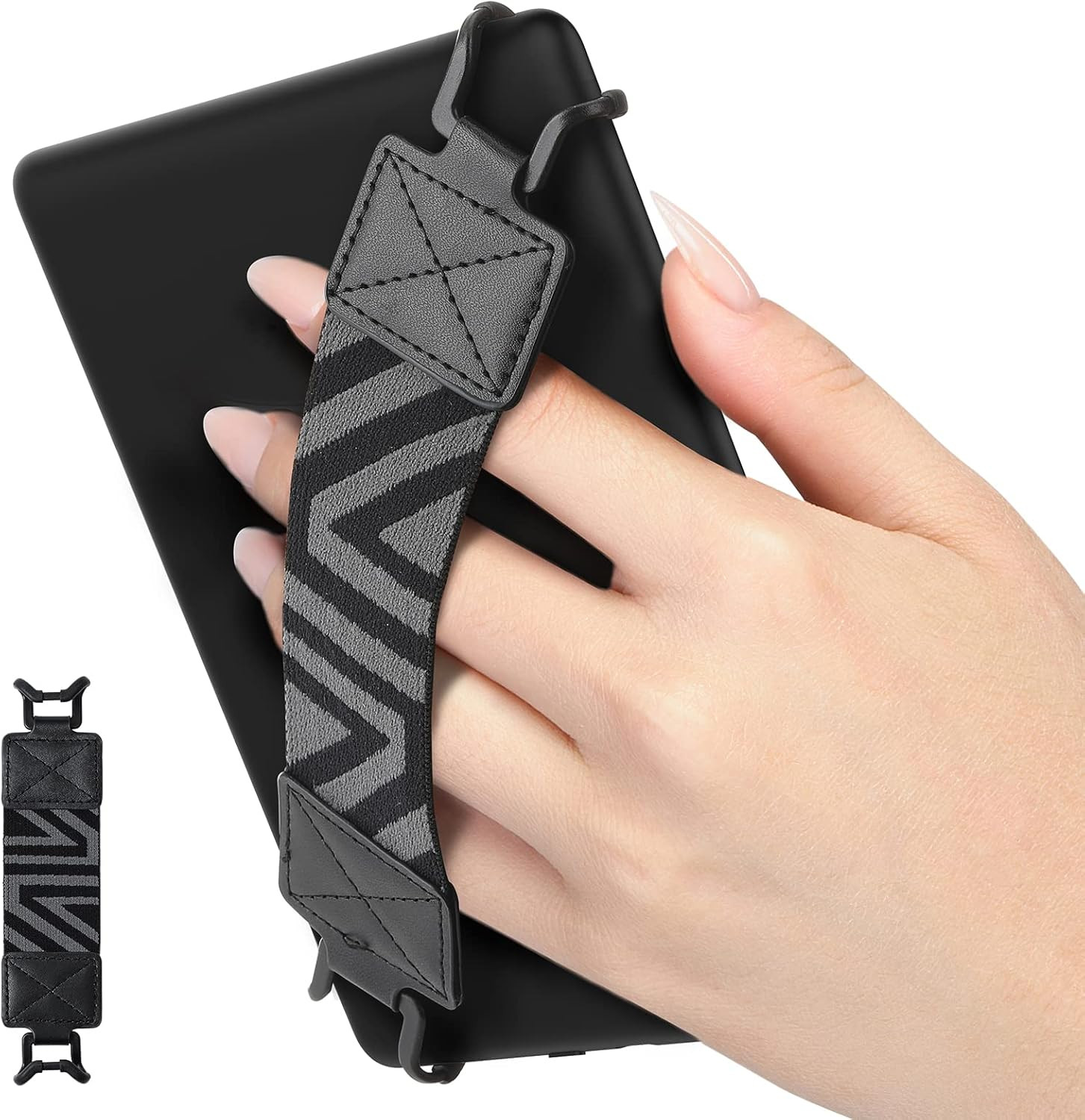 Security Hand-Strap for 6-8" Kindle eReaders Fire Tablets, Black