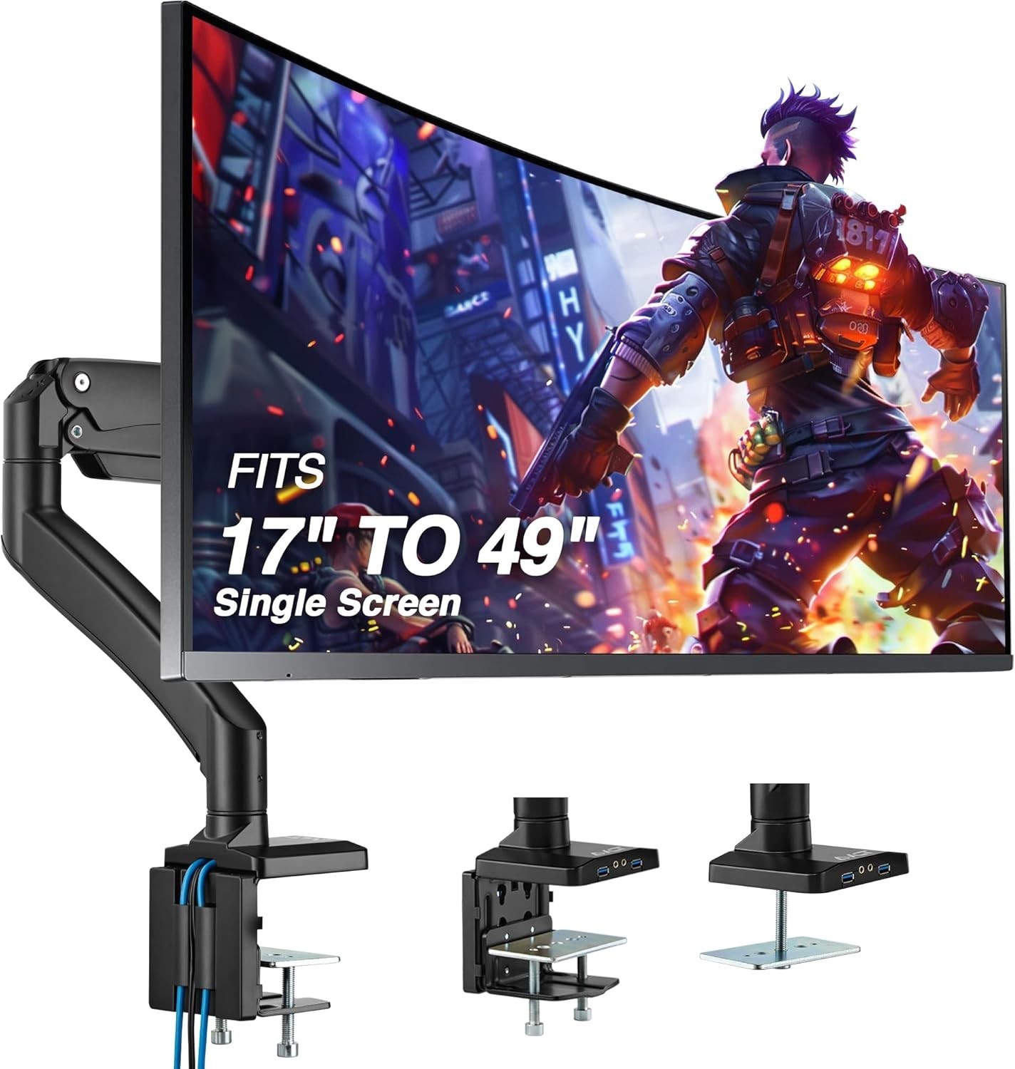AVLT AVLT-DM42-1 Single 13"-43" Monitor Arm Desk Mount fits One Flat & Curved