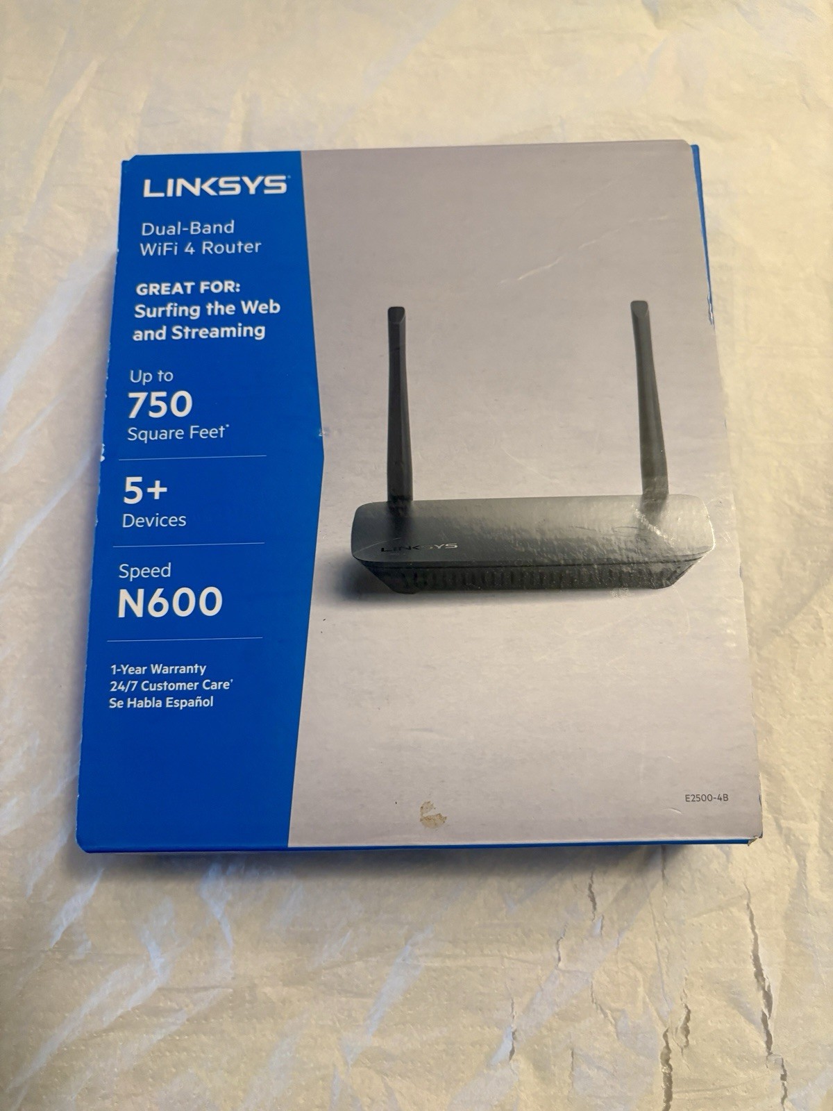 LINKSYS N600 DUAL-BAND WI-FI 4 ROUTER 5 PLUS DEVICES UP TO 750 SQ FT NEW SEALED