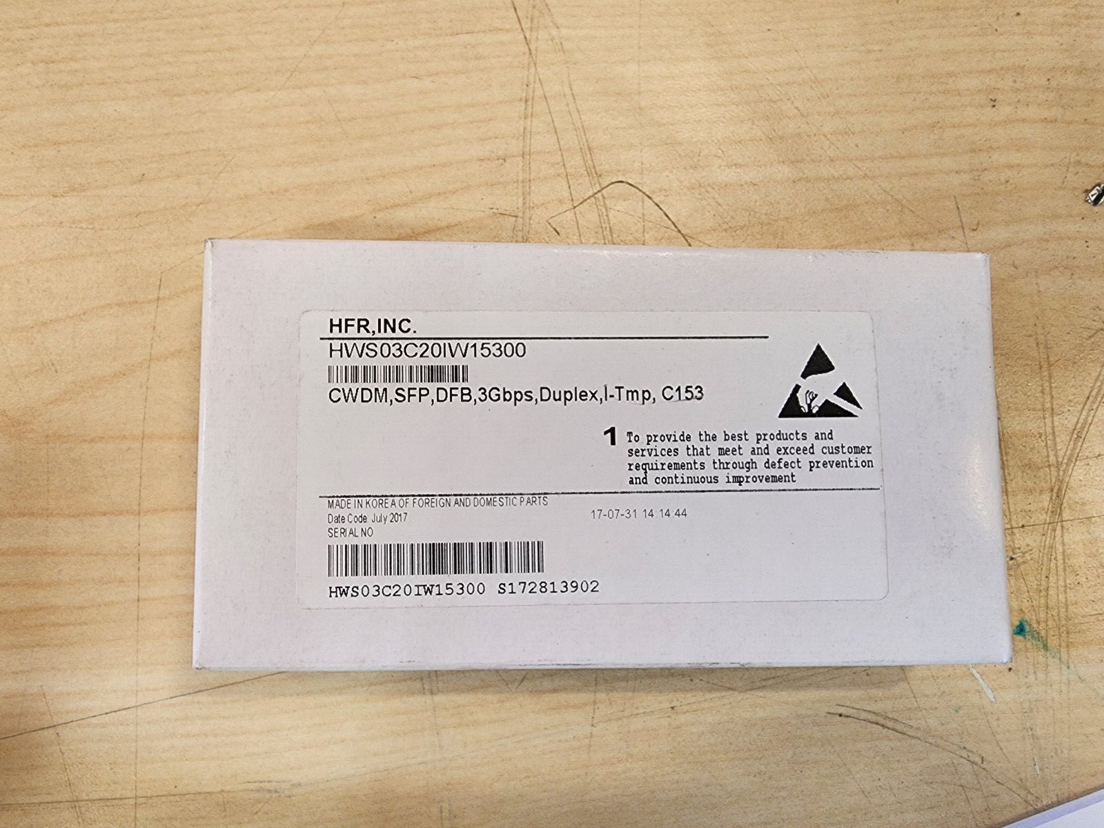 HFR, Inc. HWS03C20IW15300 SFP Module NEW
