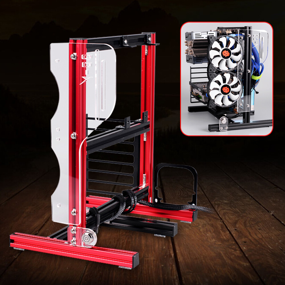 PC Frame Test Bench ITX ATX MATX Open Case Water Cooling Fan Vertical Chassic US