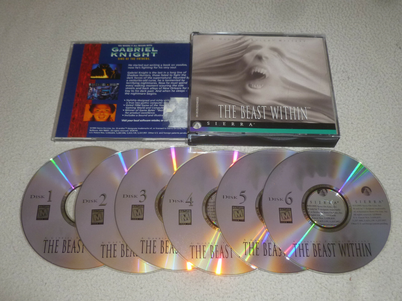 COMPUTER PC GAME THE BEAST WITHIN SIERRA II GABRIEL KNIGHT VINTAGE 