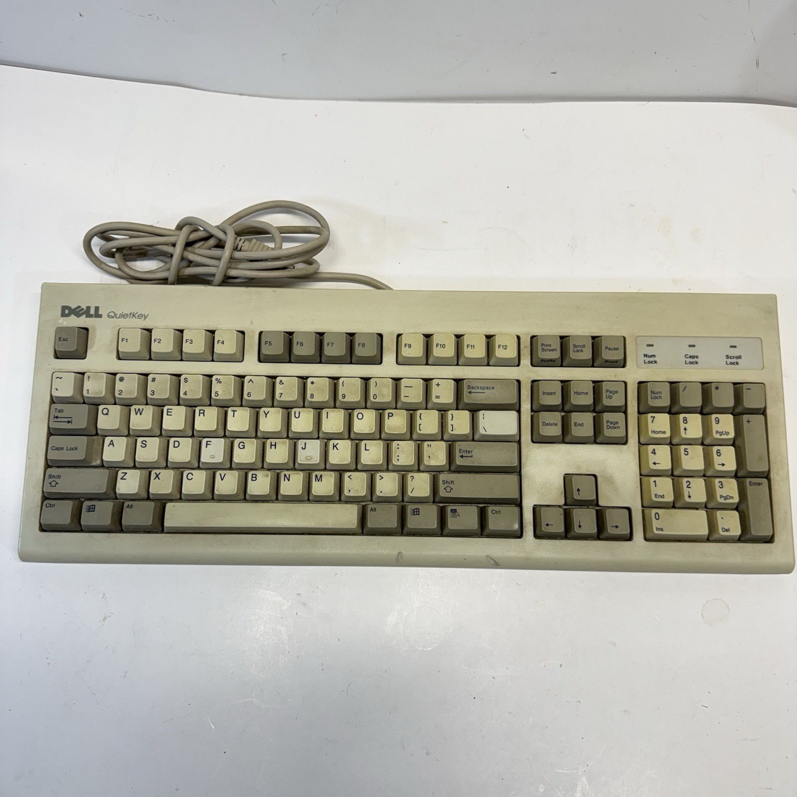 Dell QuietKey SK-1000REW Wired Keyboard 5-Pin DIN Beige Vintage RE