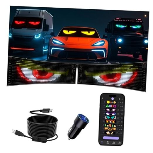 Multifunctional Bright 2PCS Devil Eyes for Cars Windshield - 2PCS-19in x 5in
