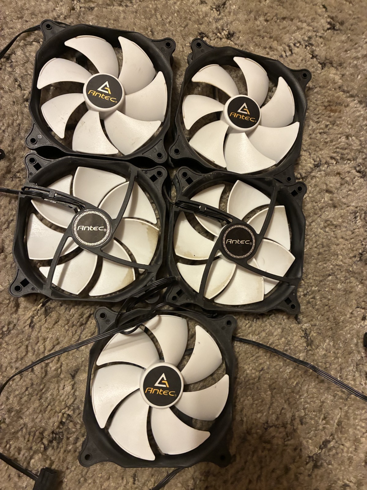 Lot of Five New Computer Antec Case Fans 4 3/4" x 4 3/4"