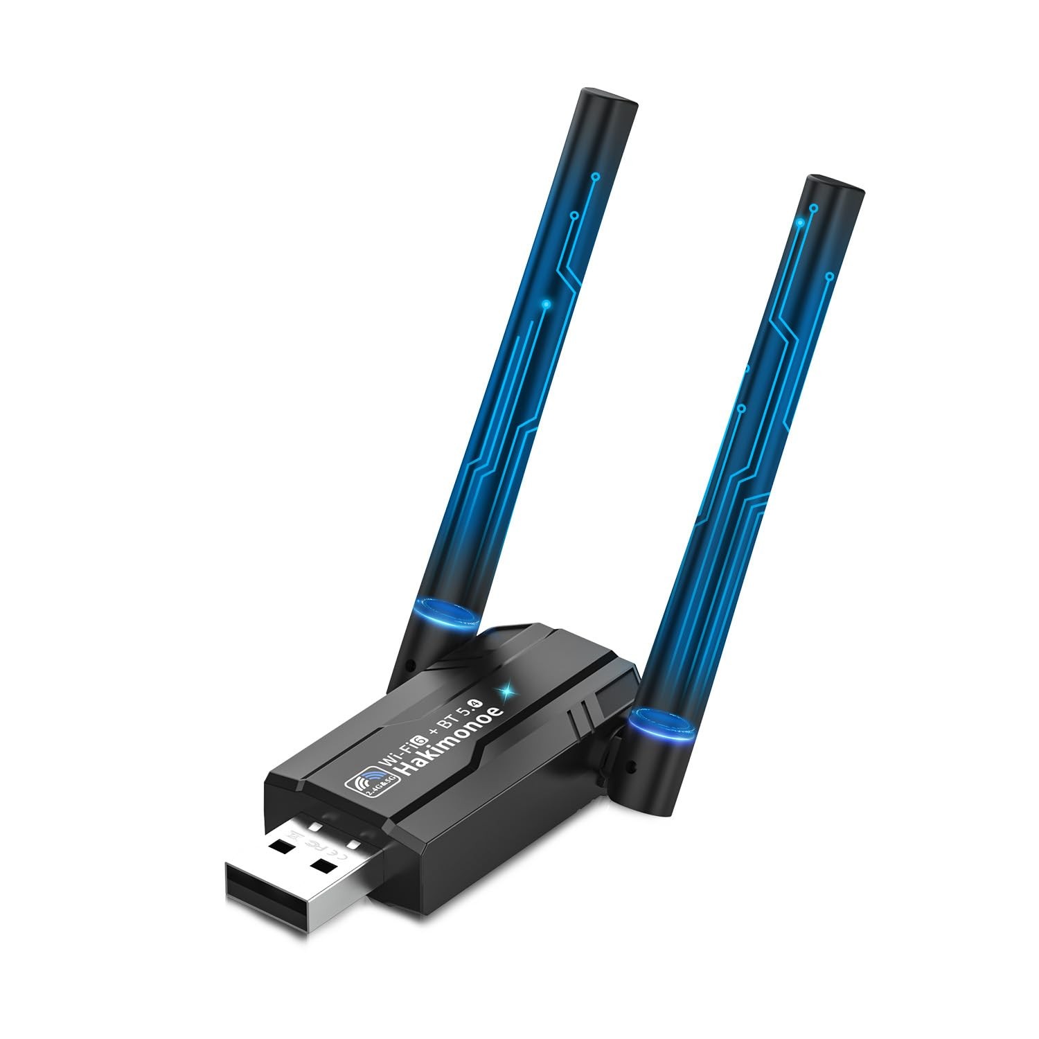 Hakimonoe 2-IN-1 Wi-Fi 6 Mini Size with Long Range Dual Antennas, Black 