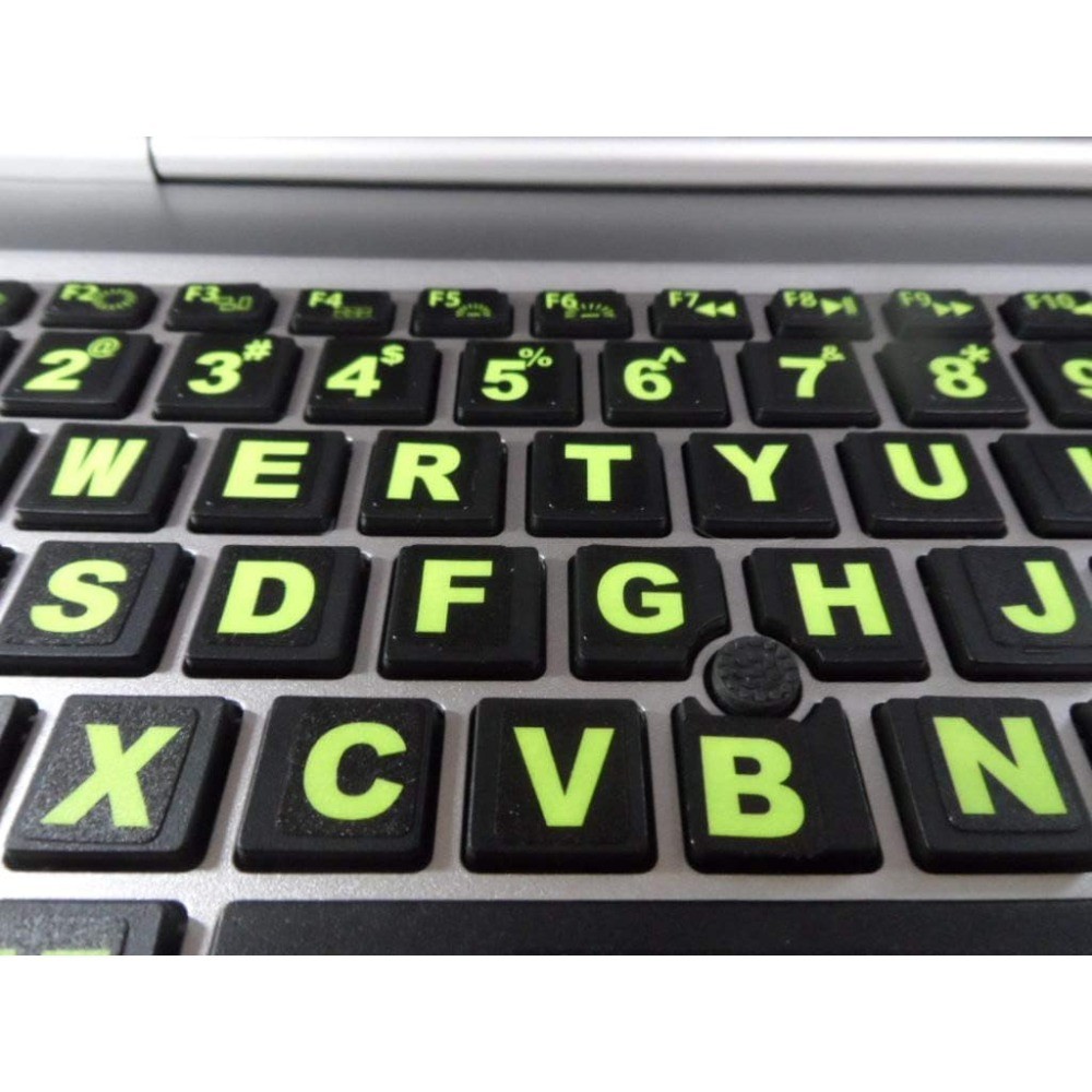 Keyboard Stickers Big Bright Luminescent Symbols. Will Not Wear or Fade. 3 Yr.