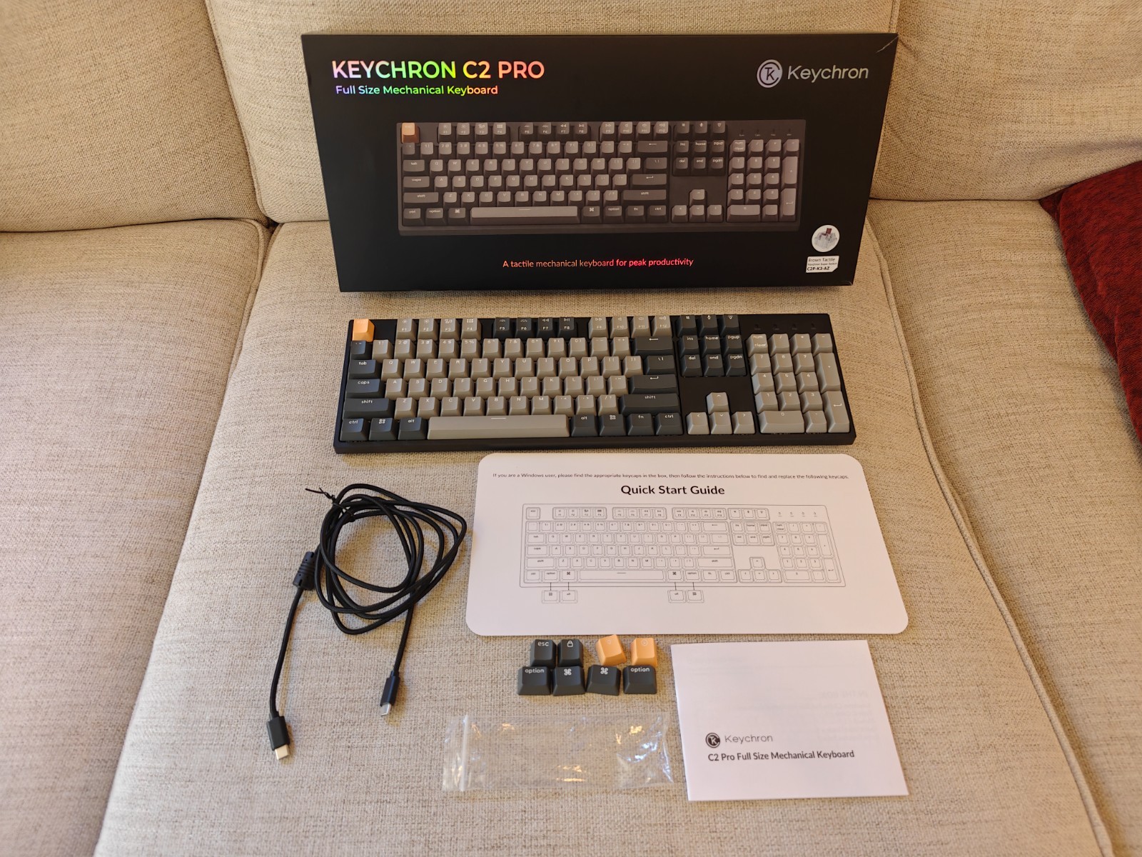 KEYCHRON C2 PRO WIRED QMK/VIA MECHANICAL KEYBOARD FULL BROWN - C2P-K3-AZ