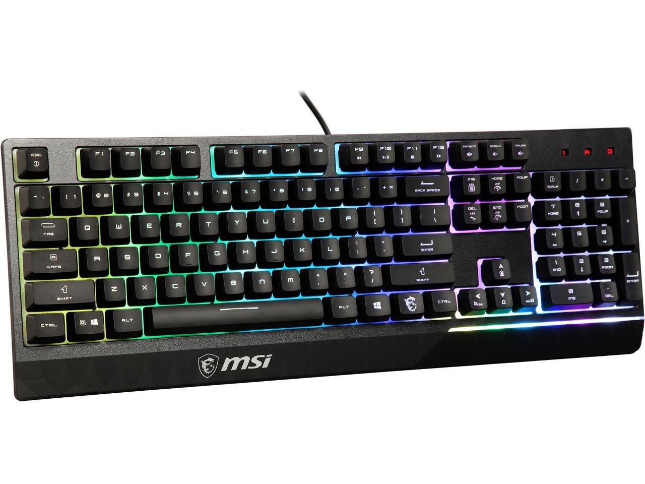 MSI RGB Gaming Keyboard, 6-Zone RGB Lighting, Water Repellent & Splash-Proof