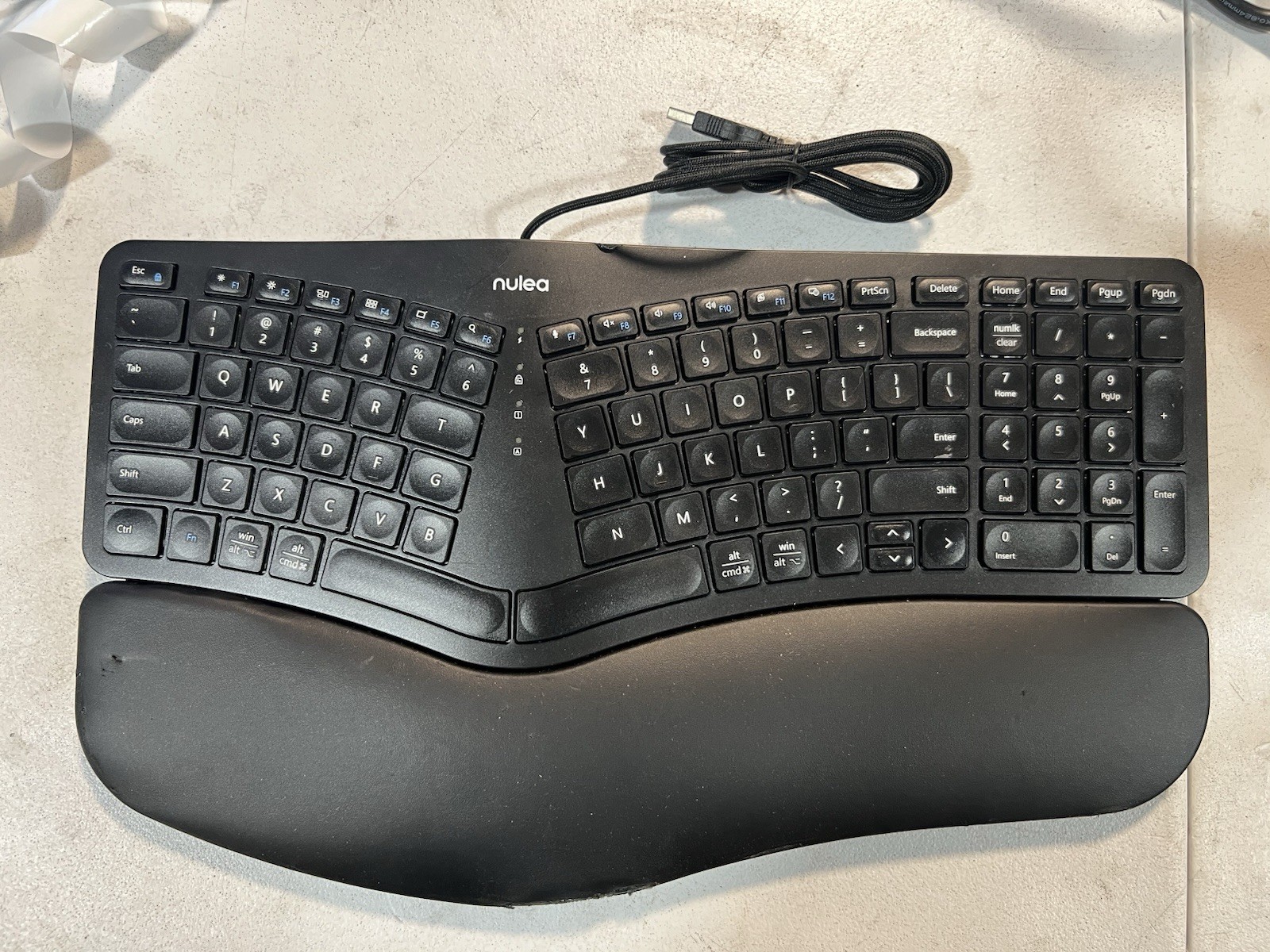 Nulea HD315 Wireless Ergonomic Split Keyboard Bluetooth 2.4G USB-C Wrist Rest