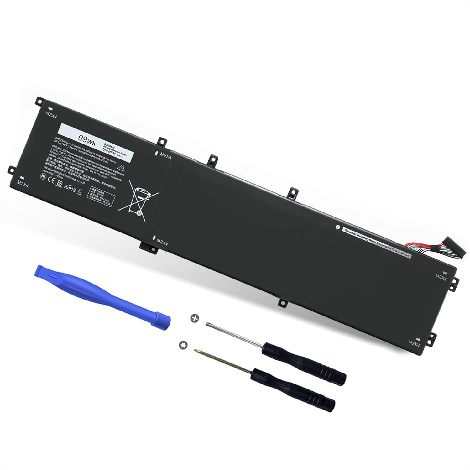 High-Capacity 6-Cell Replacement Battery for Dell XPS 15 9570 7590 9560
