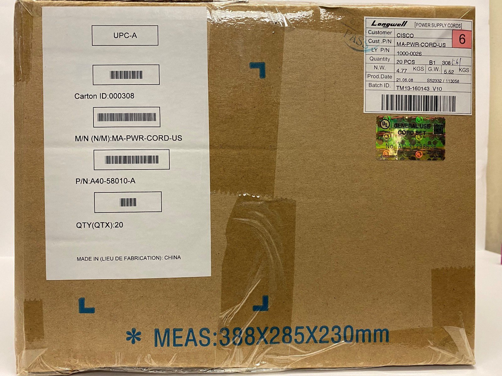 Genuine LOT OF 20 Cisco MA-PWR-CORD-US Meraki AC Power Cable
