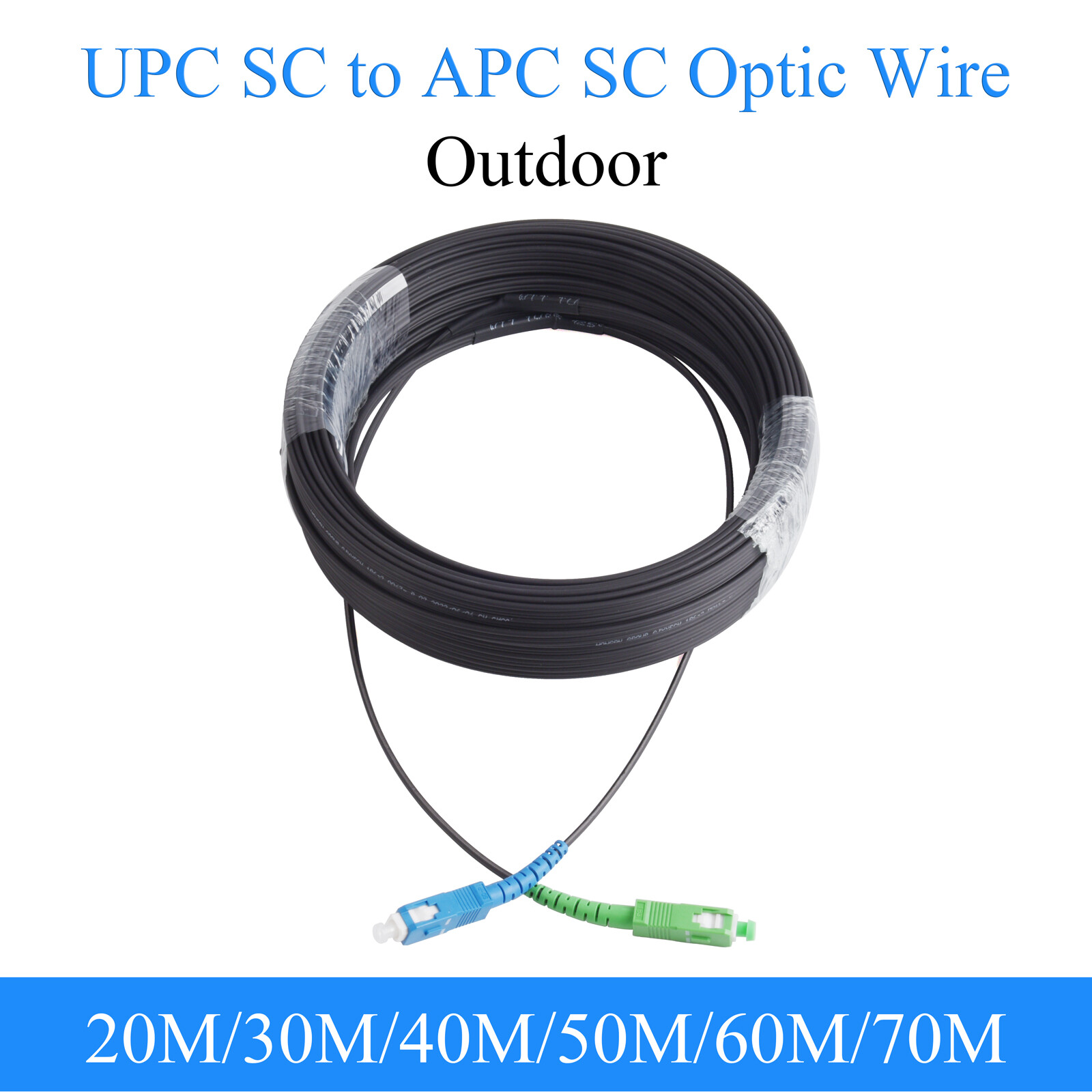 Fiber Patch Cord APC SC to UPC SC Single-mode 1-core Outdoor Simplex 20M-70M
