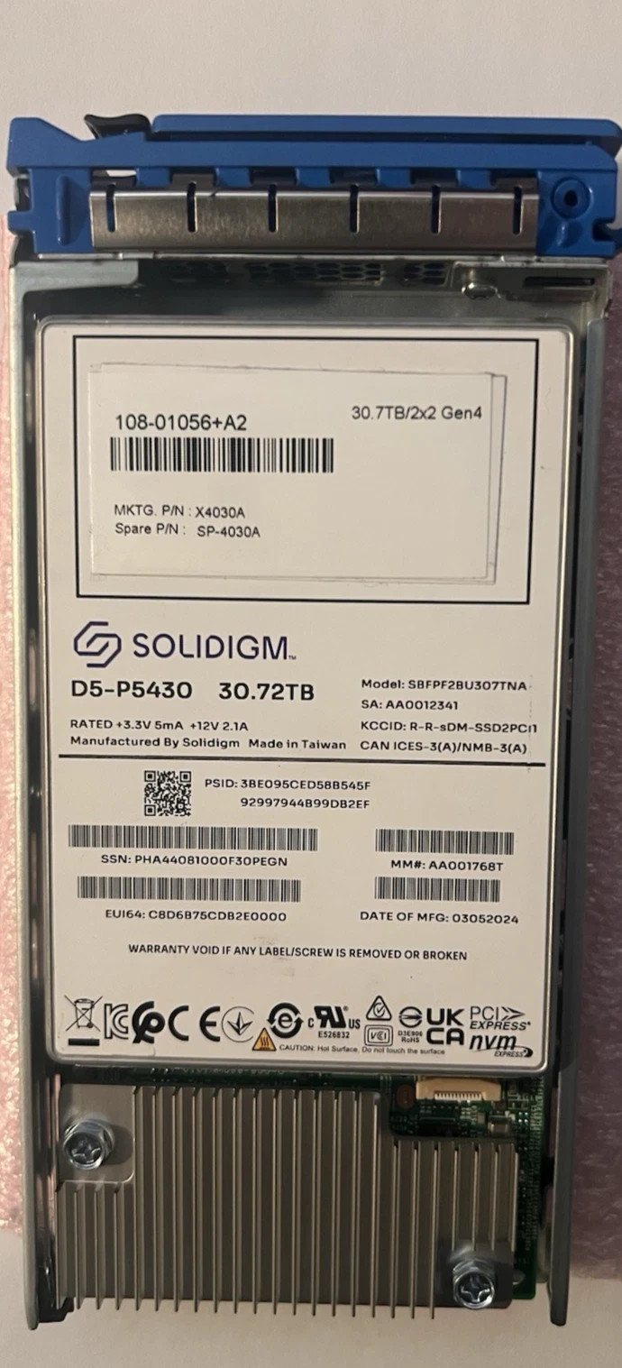 Solidigm Solid State Drive D5-P5430 30.72TB SBFPF2BU307TNA Gen4 madeinTaiwan
