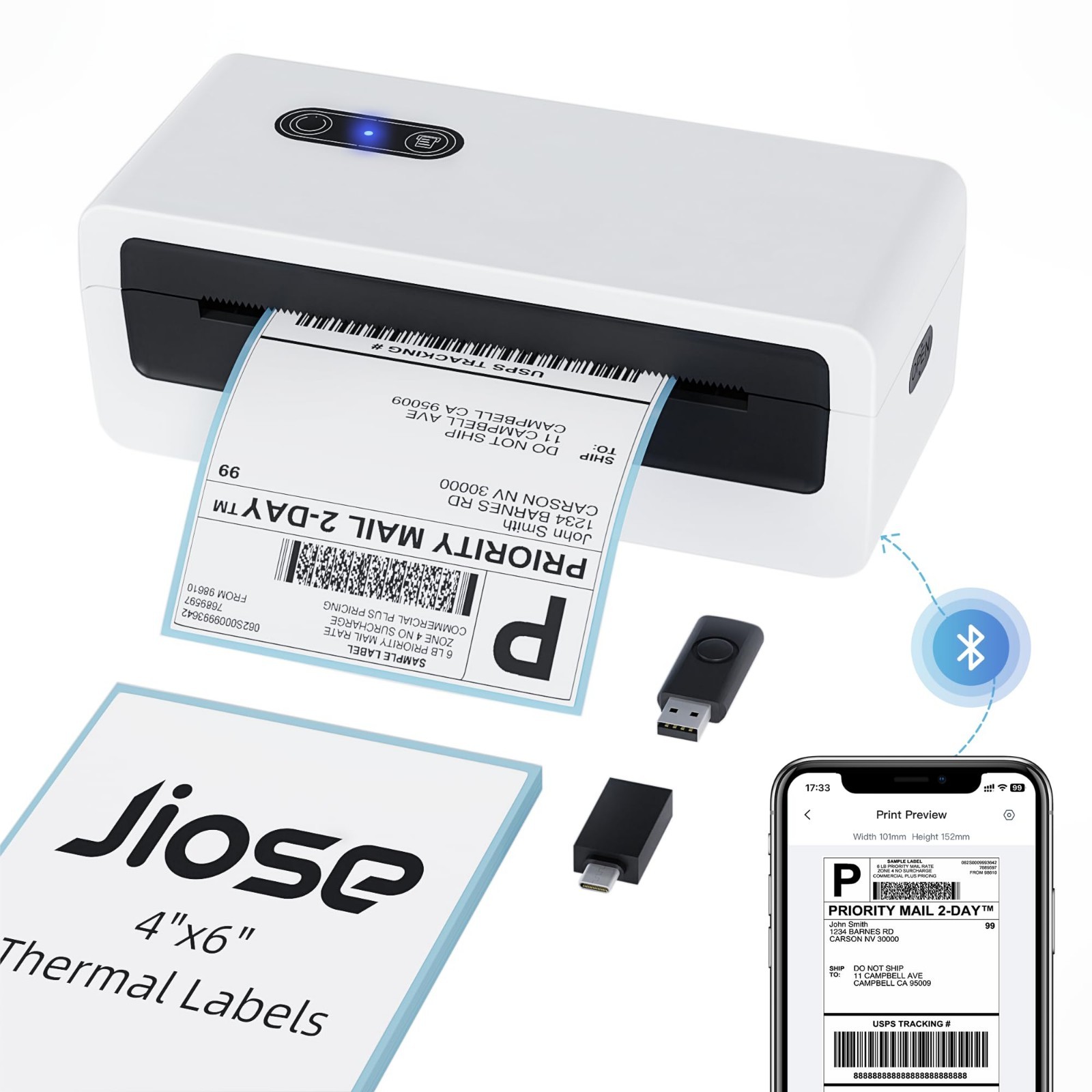 4x6 Thermal Shipping Label Printer for Small Business - Fast, Compact, Reliable