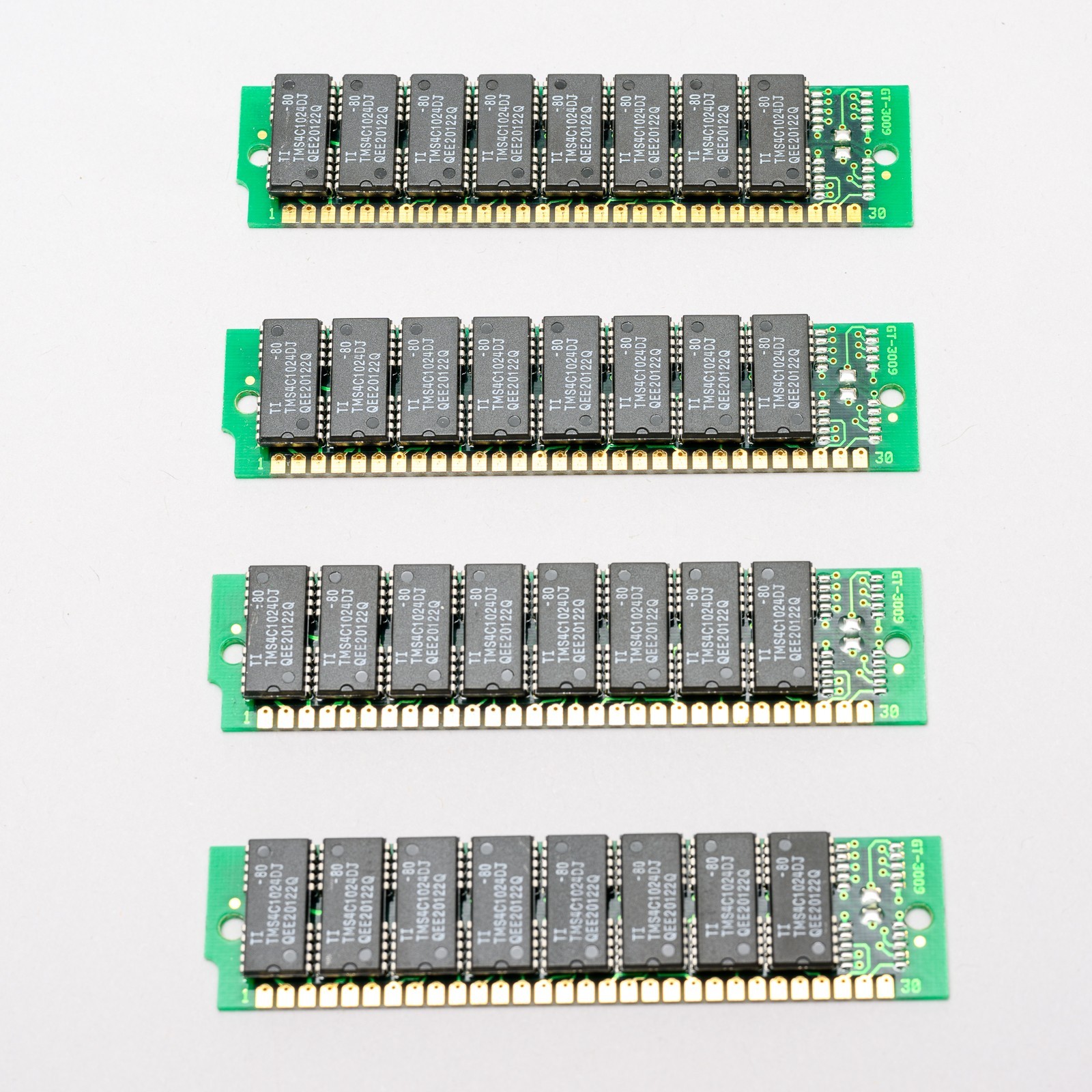 4MB (4x 1MB) Texas Instruments 30-Pin SIMM RAM Memory Set for Vintage Macintosh