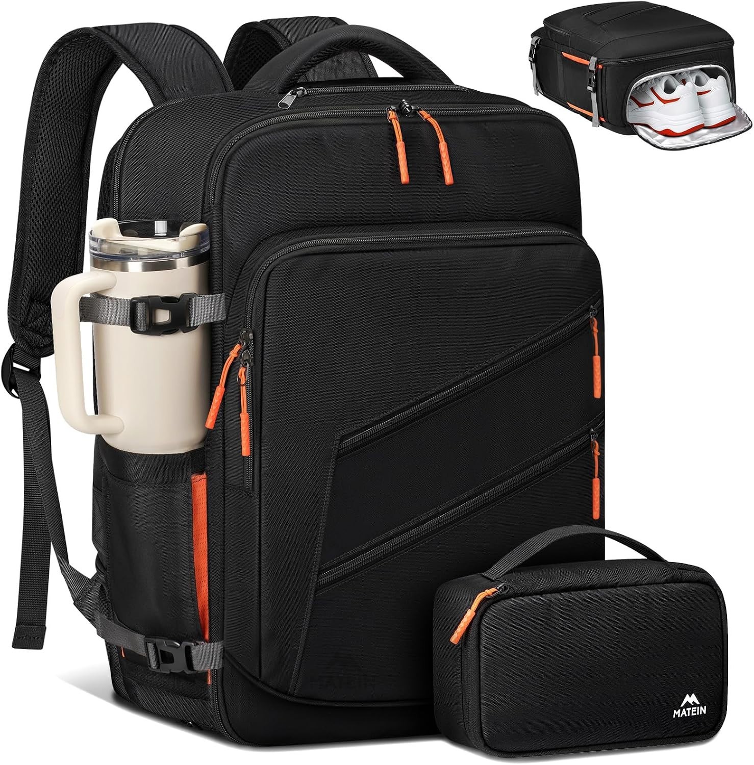Personal Item Backpack 18X14X8 with Shoe Compartment Detachable, Airline Approve