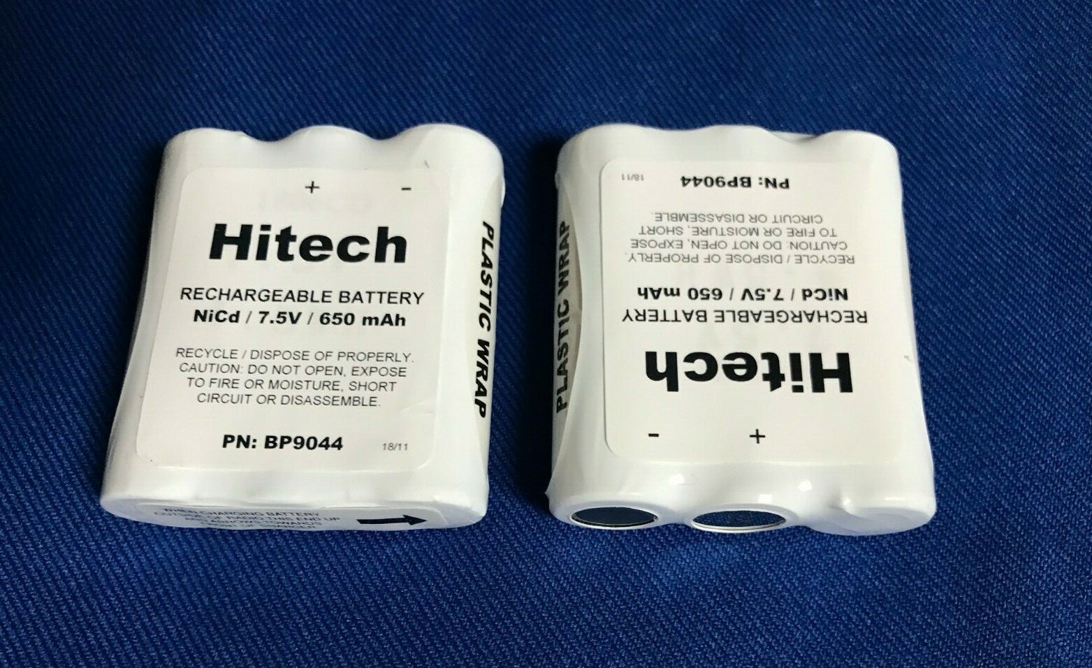 2 batteries Intermec/Motorla RT3000/TM1100/HNN9044/9056*Hitech NiCd7.5v0.6A Pks