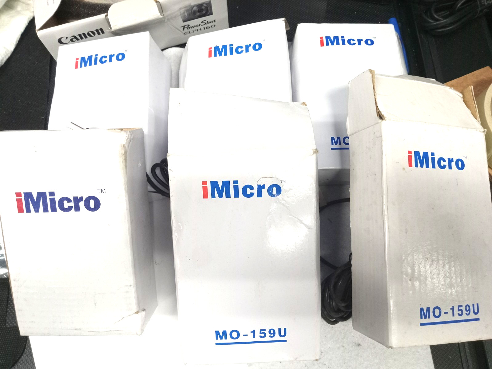 NEW 6X, iMicro Computer USB Wired Black 3-Button Optical Scroll Ergo Mouse