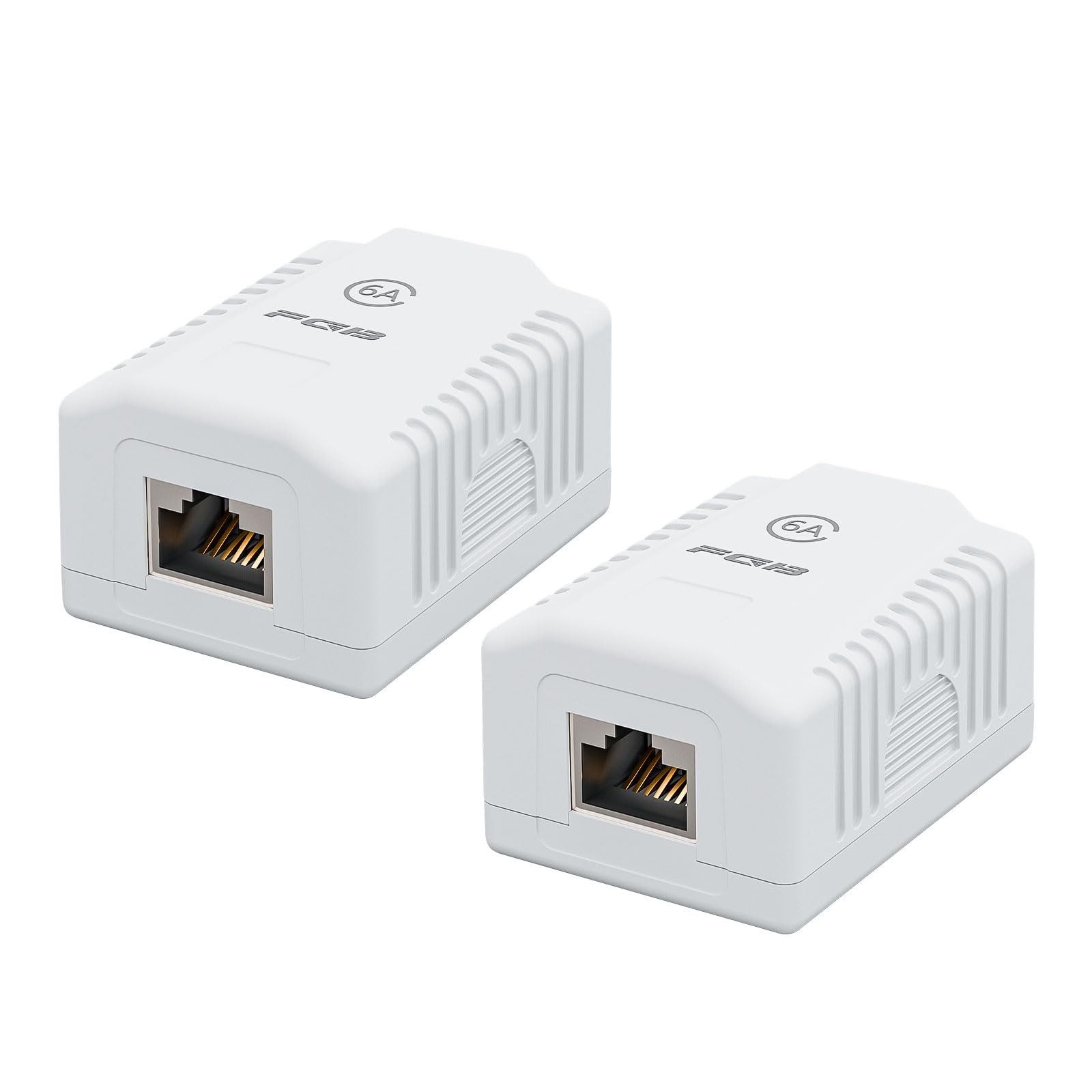 Cat6A network socket surface mounted 1 port FTP shielded LAN socket white hubs Réseaux 2x