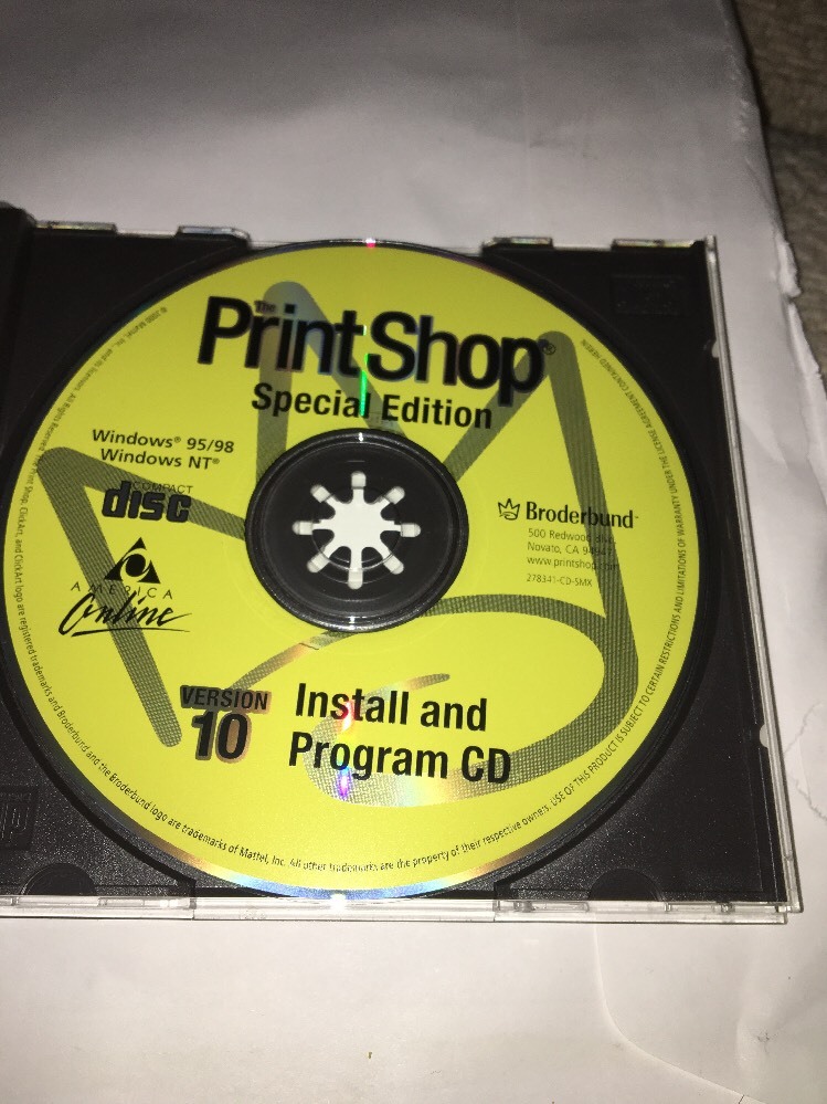 Print Shop Special Edition Version 10-Install & Program CD-95/98/NT-RARE-TESTED