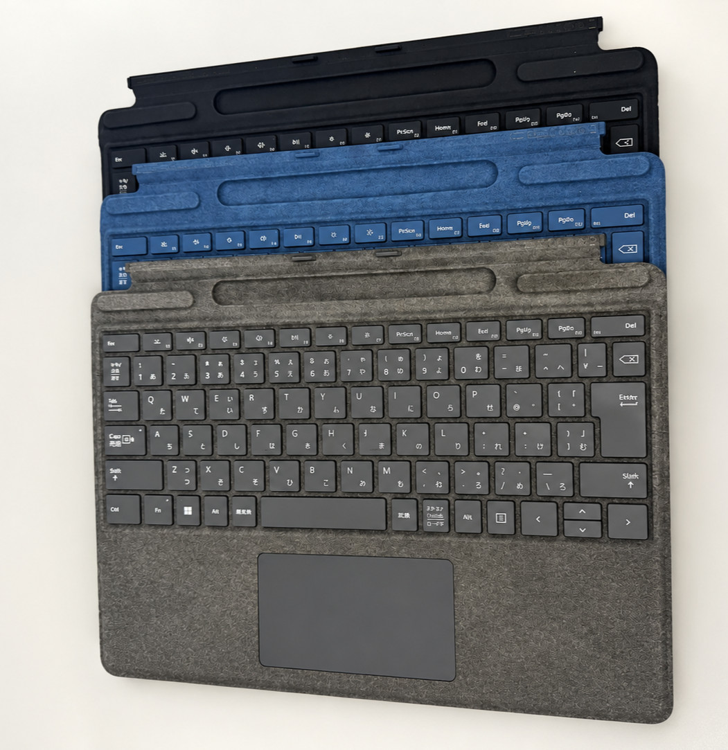 Lot of 3 Microsoft Surface Pro Type Cover Keyboards Japanese Gray Blue Black