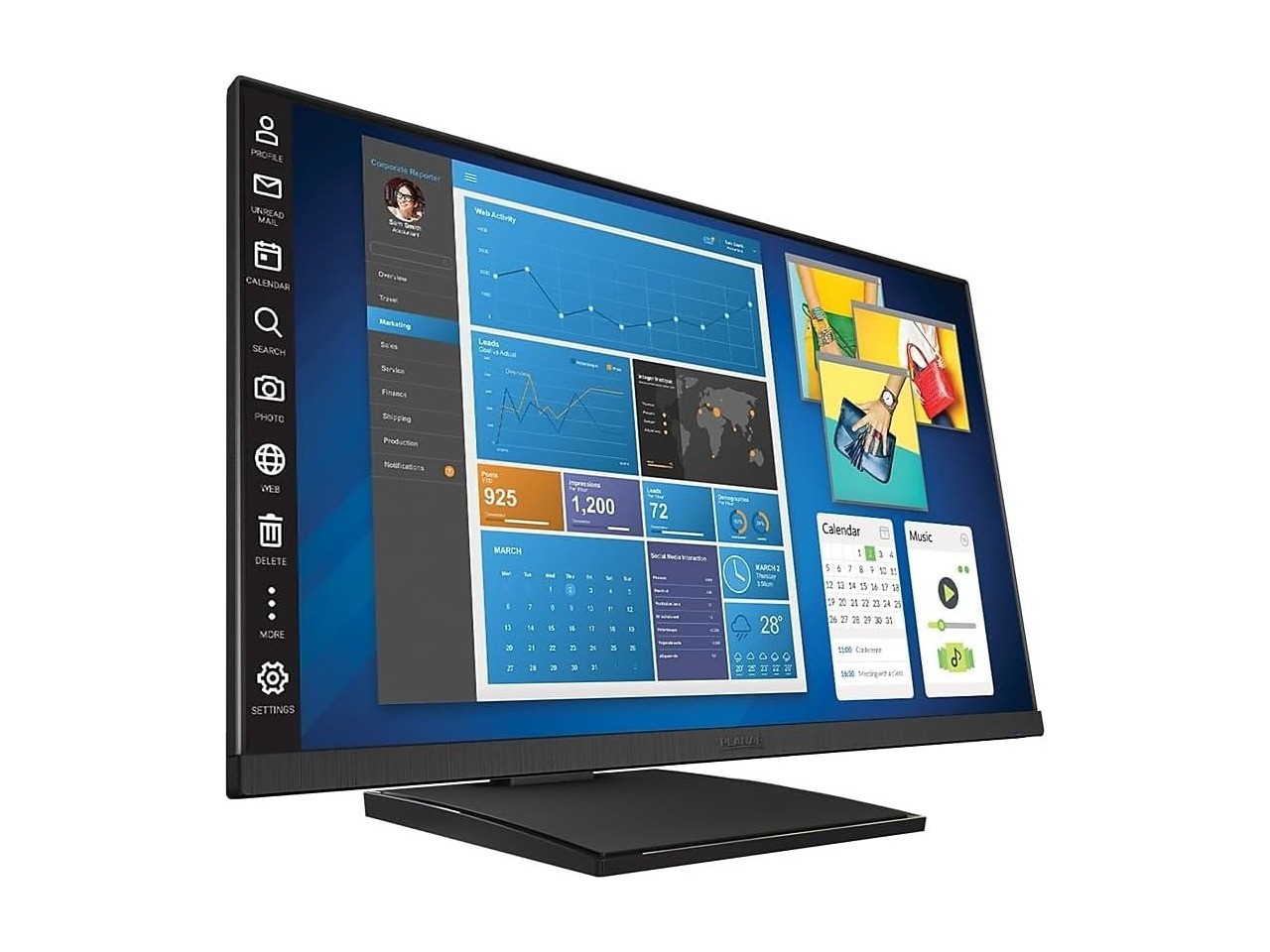 Planar PCT2275 Helium 22in Touchscreen Monitor - PCAP multi-touch - FHD - IPS -