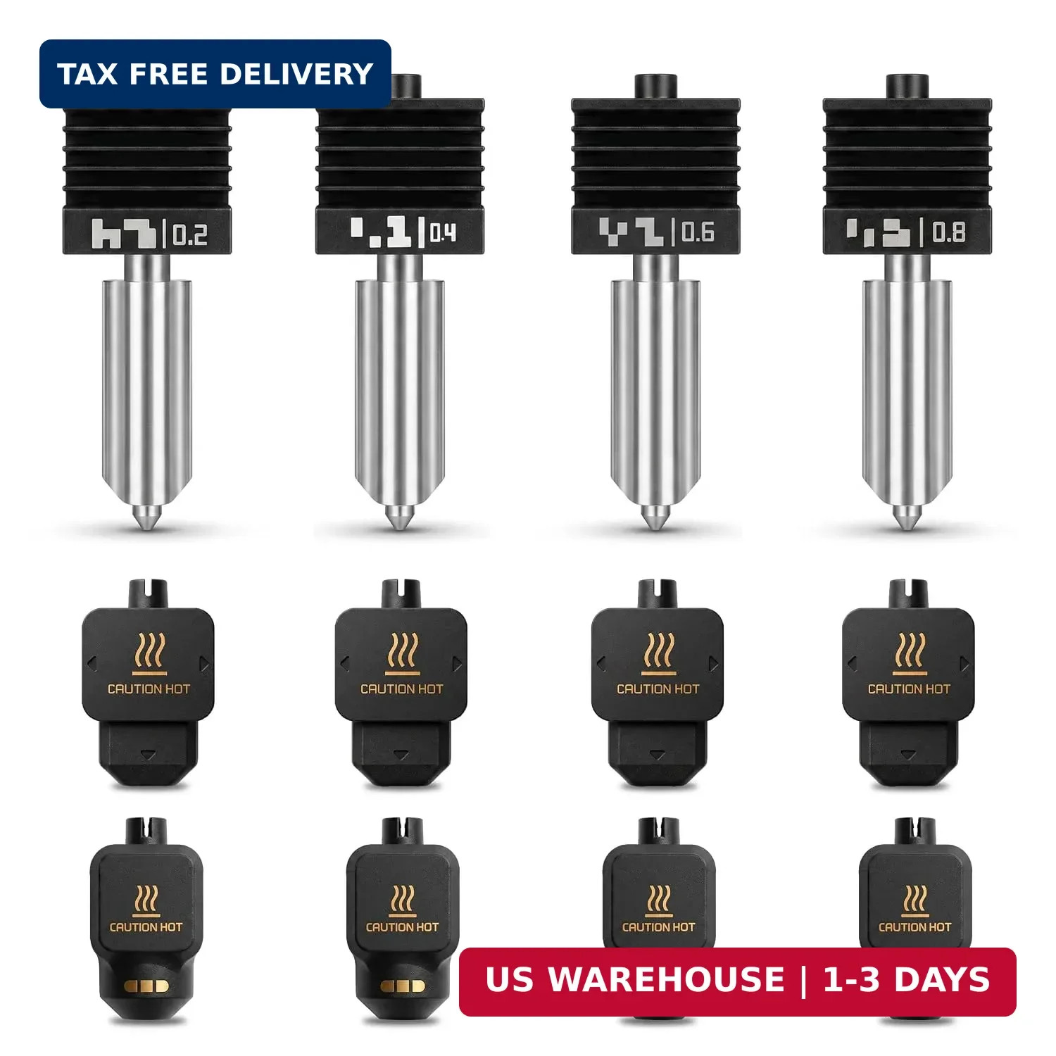 4PCS 0.2/0.4/0.6/0.8mm P2S Hotend for Bambu Lab P2S X2D H2D H2S H2C