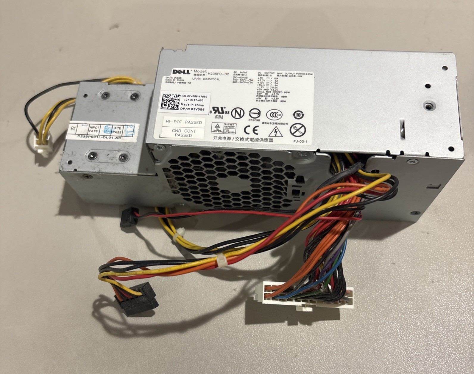 Used Dell H235PD-02 D235PS-00 For OPTIPLEX 380 235W power supply 2V0G6 RWFHH OEM