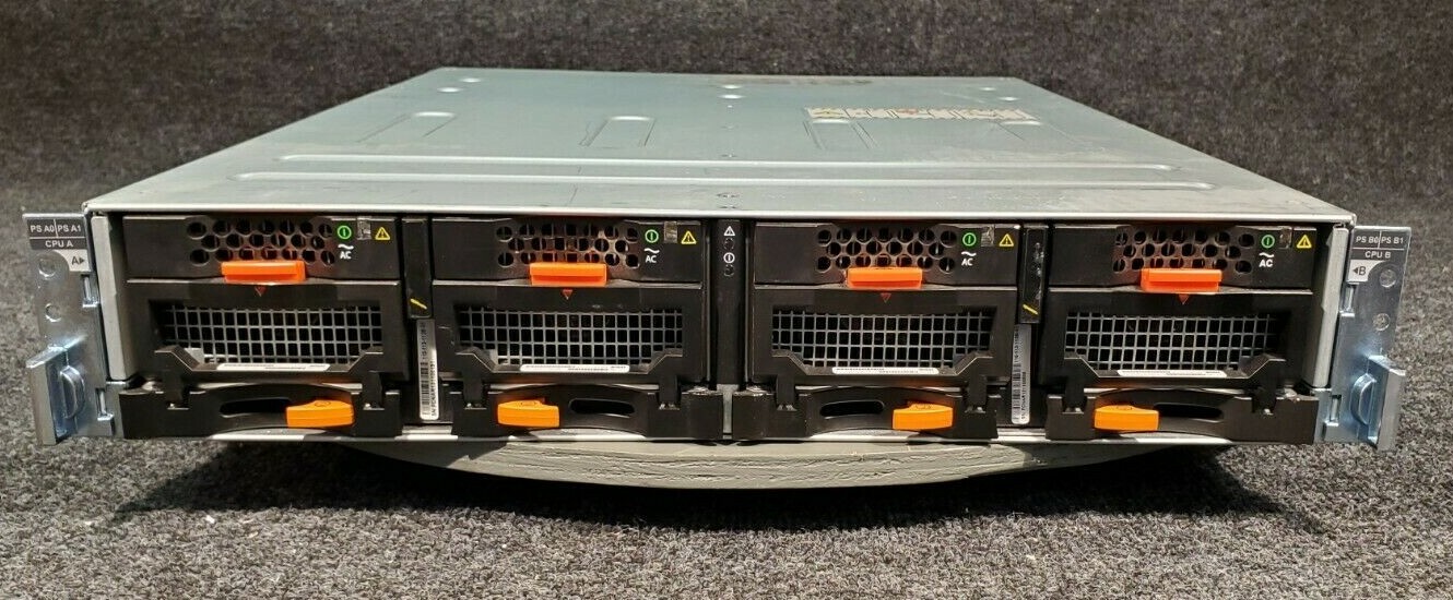 EMC TRPE STORAGE PROCESSOR w/ 4x PSU, 2x Quad 8GB Fiber cards, 2x Quad 1GB cards