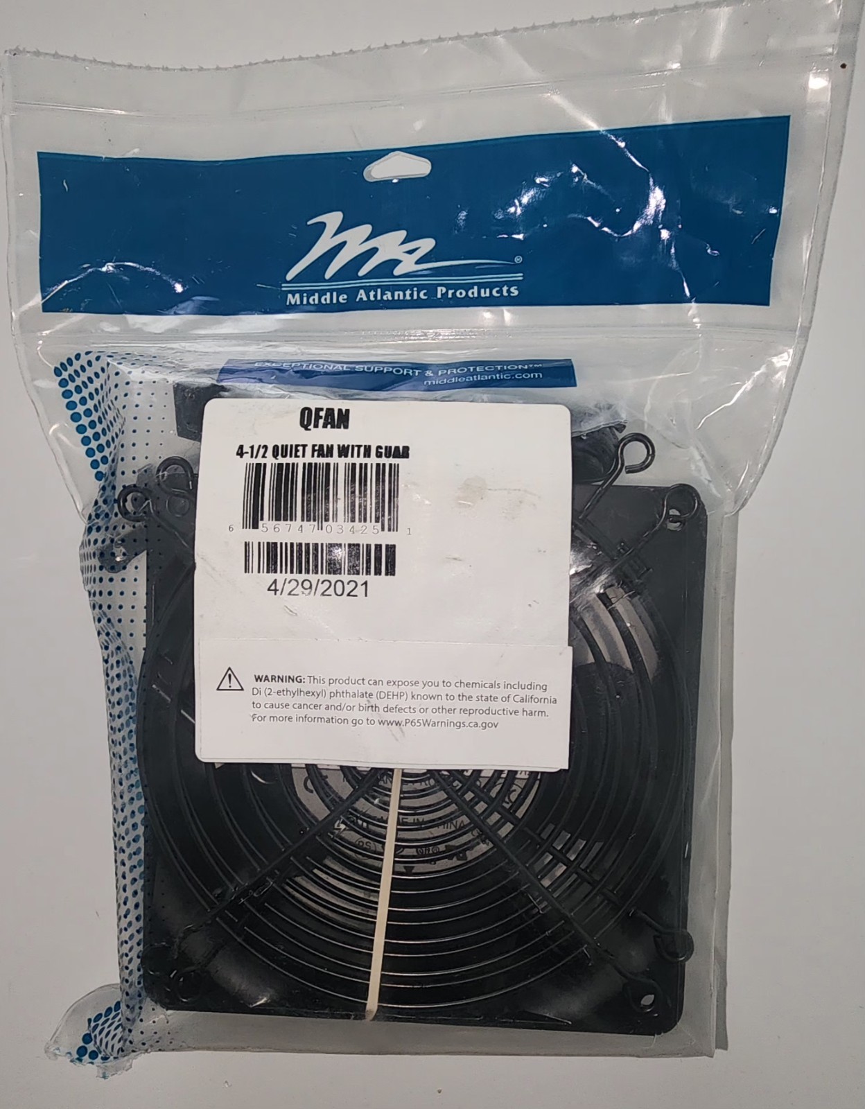 Middle Atlantic QFAN 4-1/2" Quiet Fan with Guard