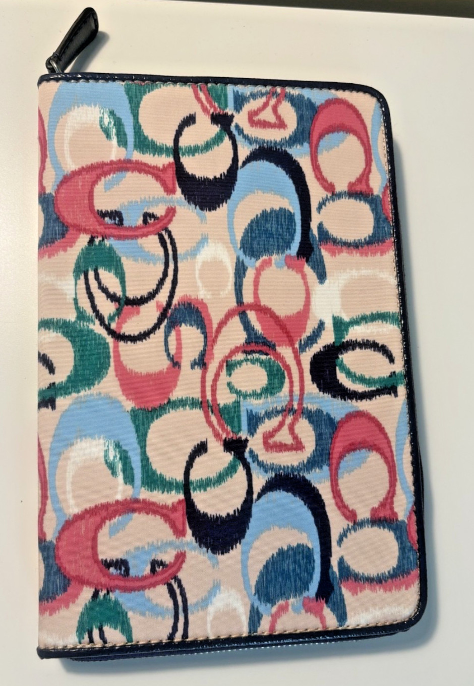 NWT Coach Signature IKAT print Tablet E-Reader Zip Case Multicolor