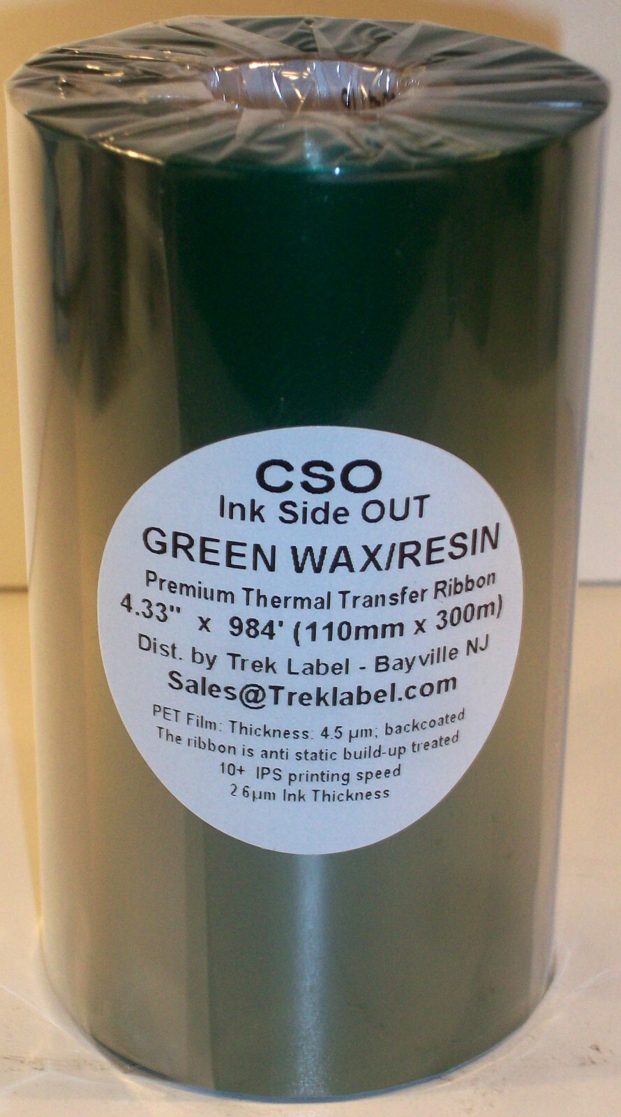 Green Color CS0 &Thermal Transfer Wax Resin Ink roll 110m 4.33" Ribbon 4 Zebra