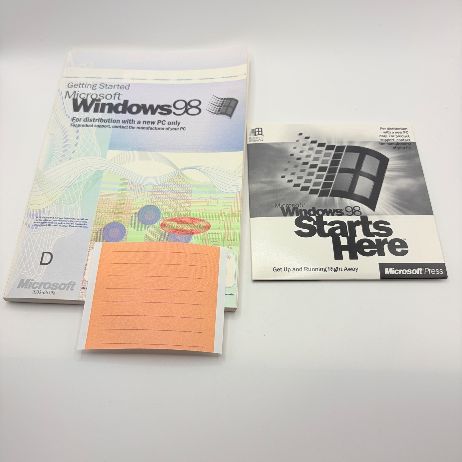 Microsoft Windows 98 Getting Started Manual & CD-ROM Vintage Software Retro PC