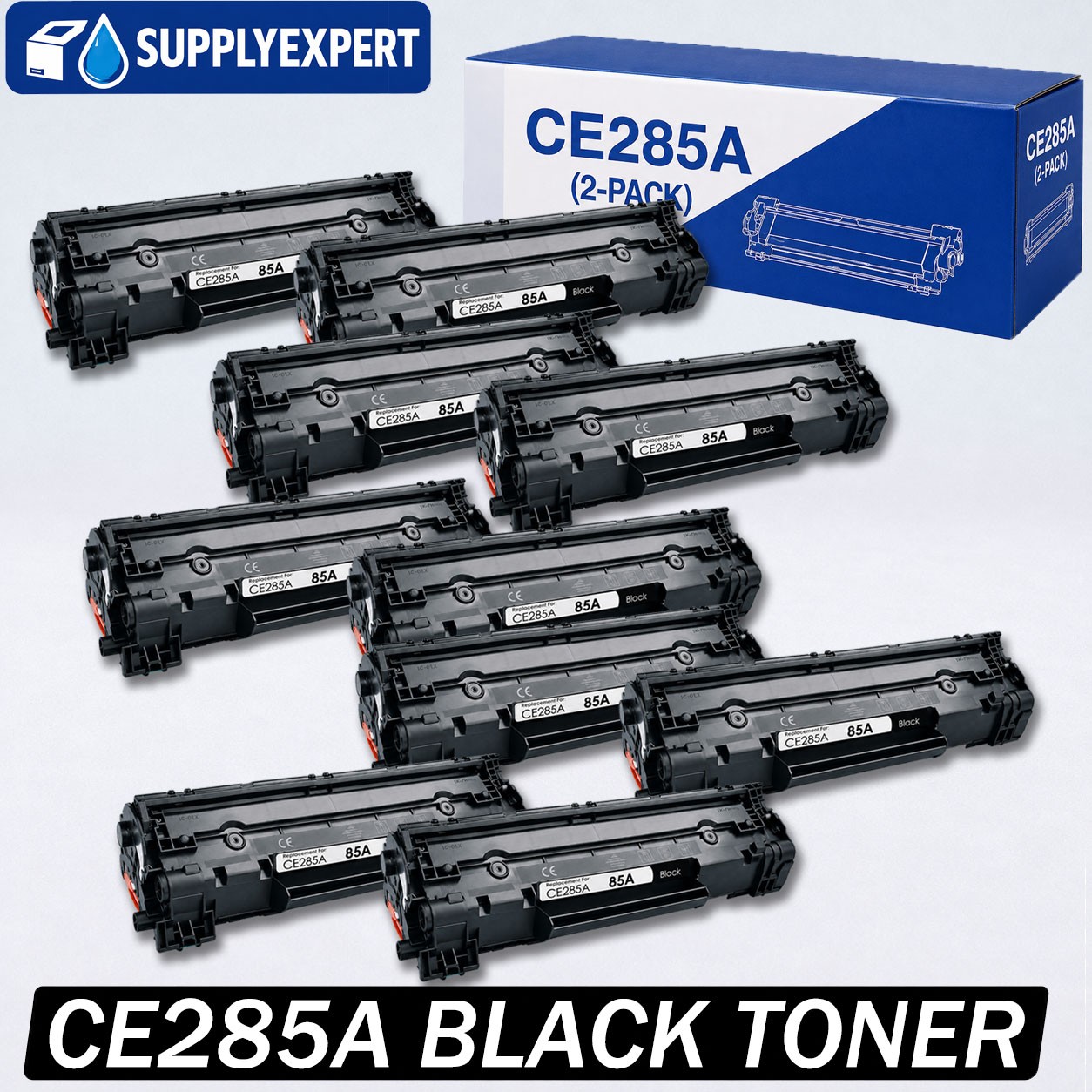 10 Pack CE285A 85A Toner Cartridge For HP LaserJet P1006 P1102 P1102W M1212NF