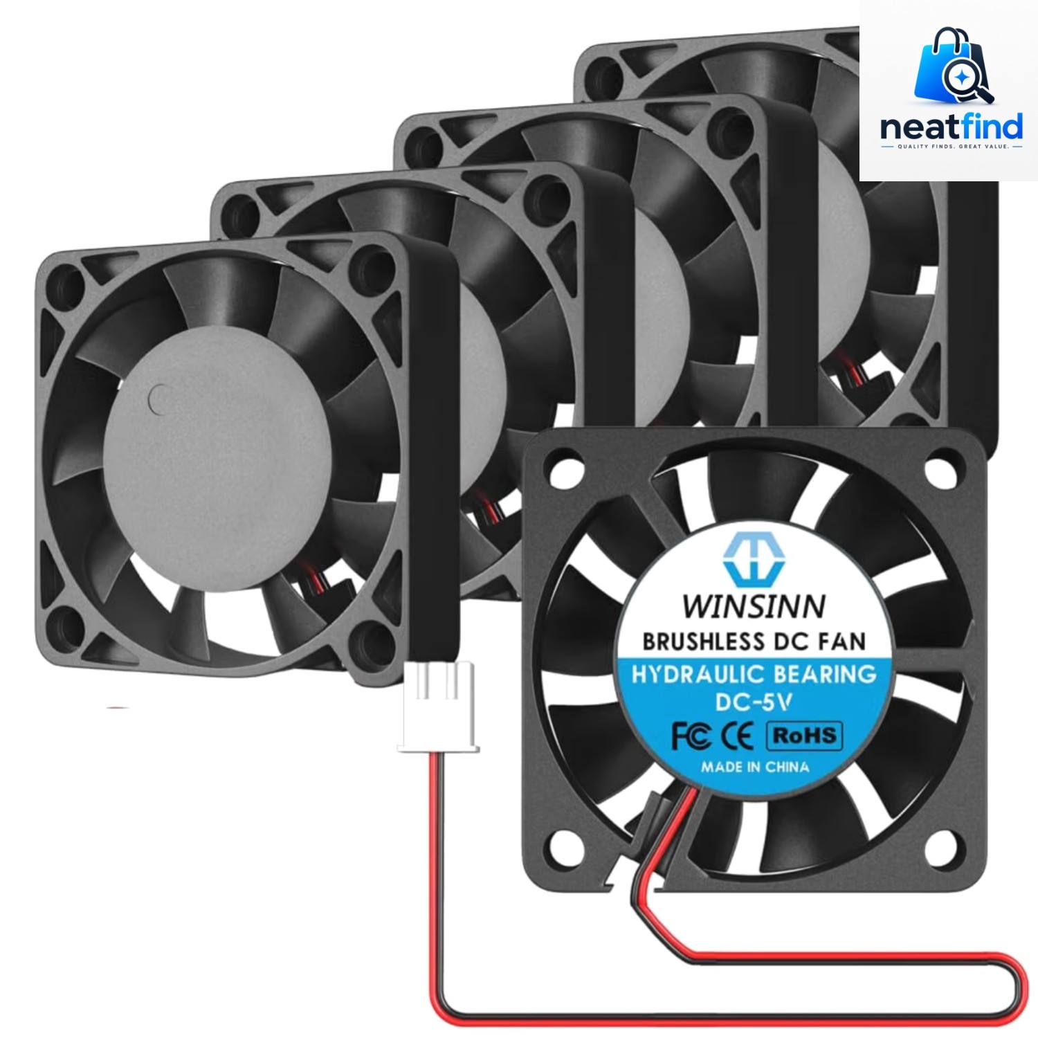 5V 40mm Hydraulic Bearing Cooling Fan 5000 RPM 5 Pack for DVR Electronics