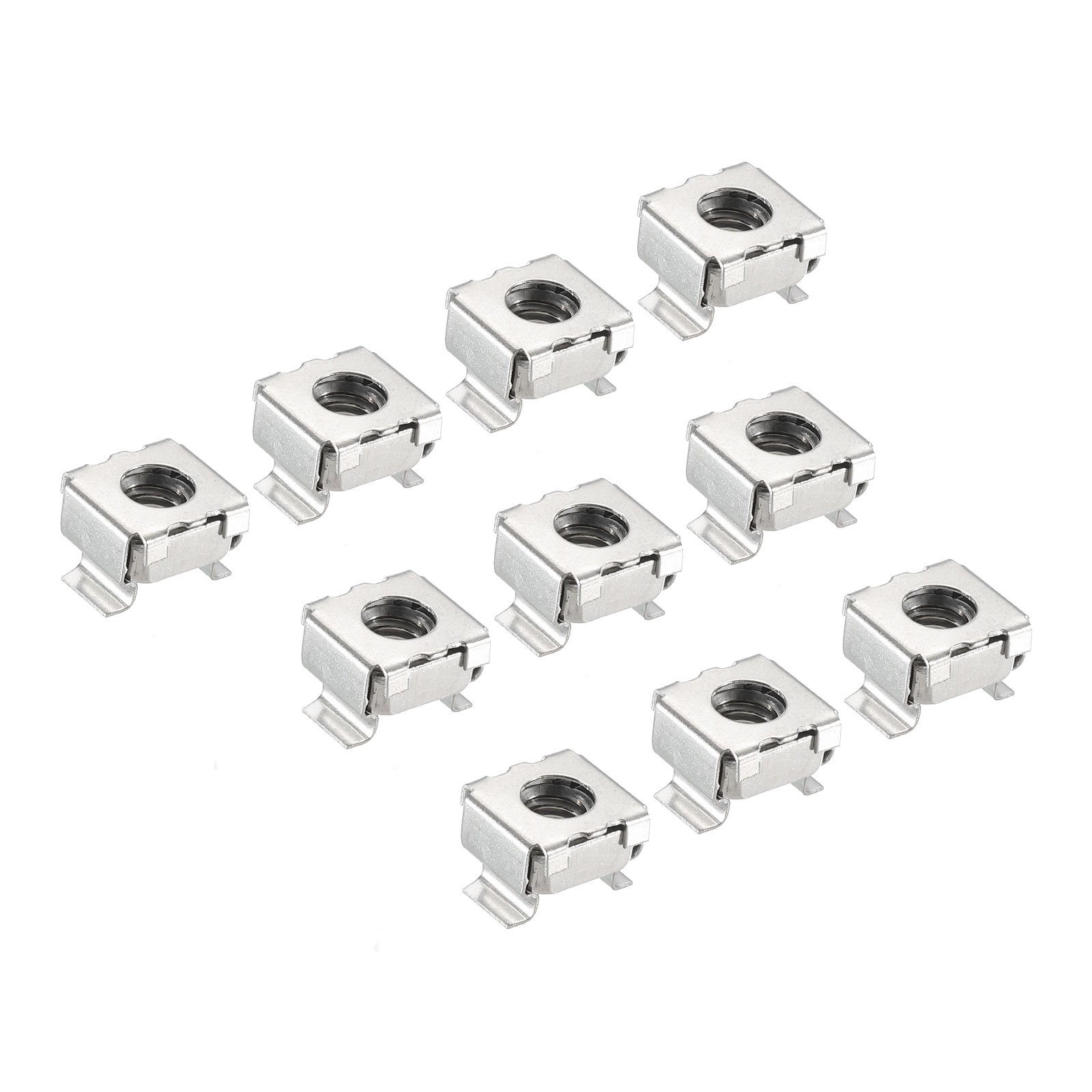 M6 Cage 201 Stainless Steel for Server Rack Cabinet Silver Tone 30Pcs