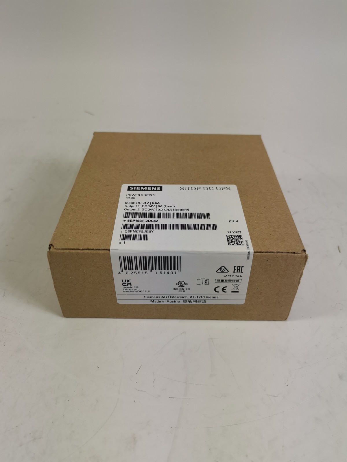 SIEMENS SITOP DC UPS 6EP1931-2DC42 Power Supply